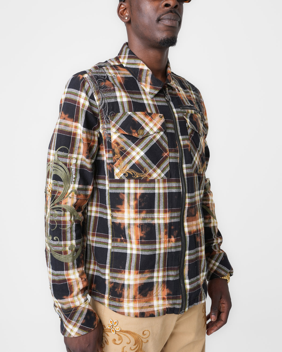 Burnt Scroll Zip Shirt