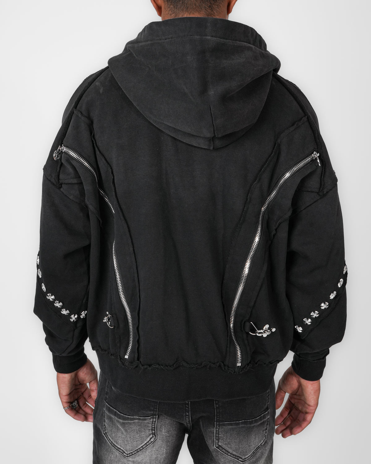 Shadow Crucifix Zip Hoodie