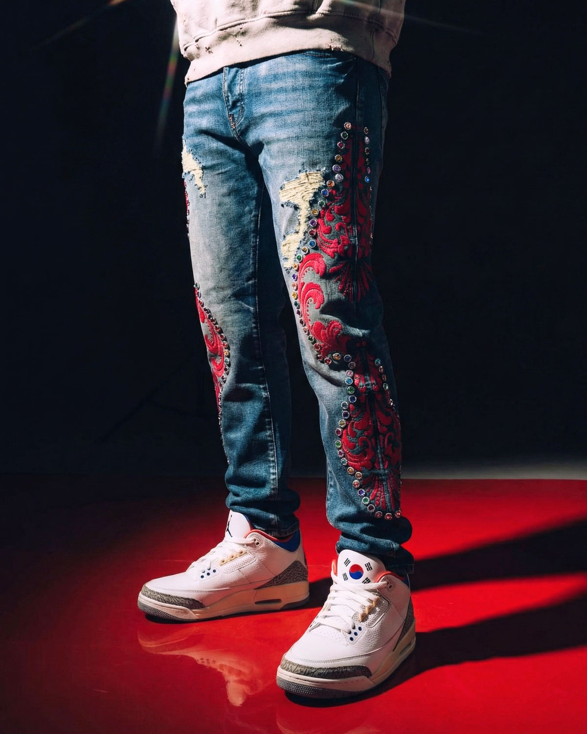 Crimson Vestige Stonework Indigo Denim Jean