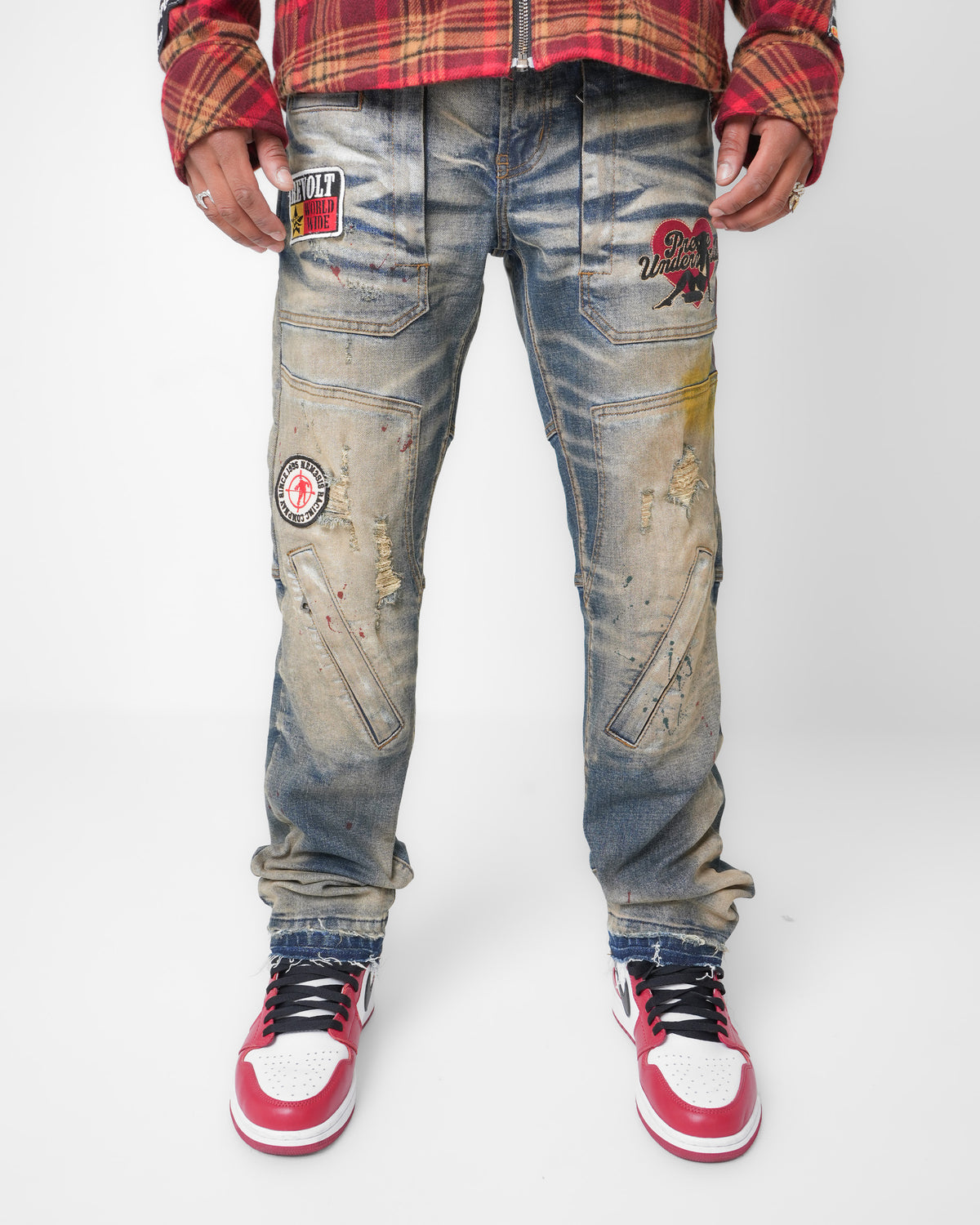Revolt Worldwide Aged Blue Denim