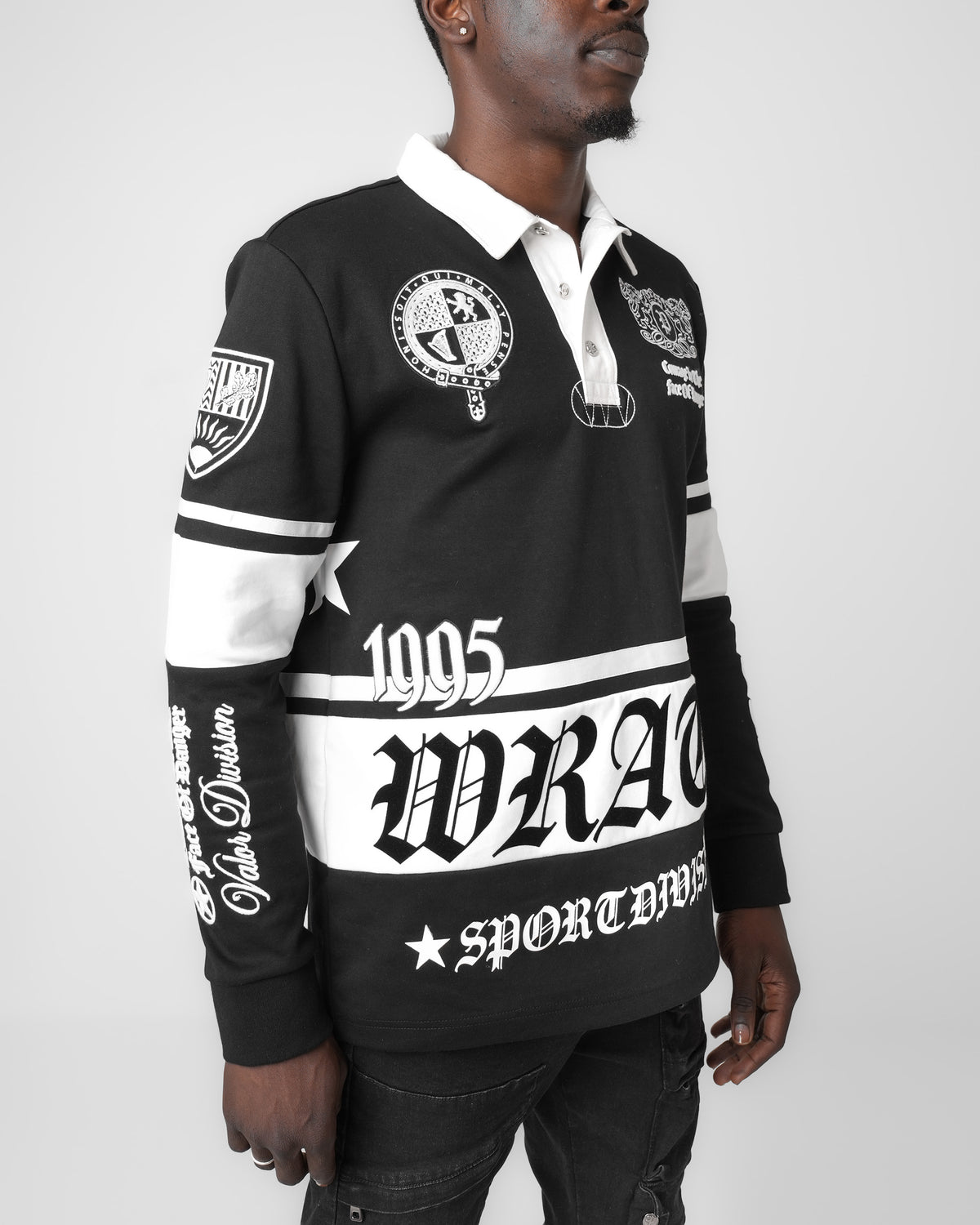 Wrath Division Black Long Sleeve Polo