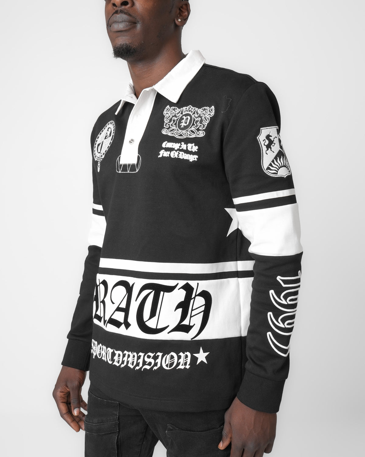 Wrath Division Black Long Sleeve Polo