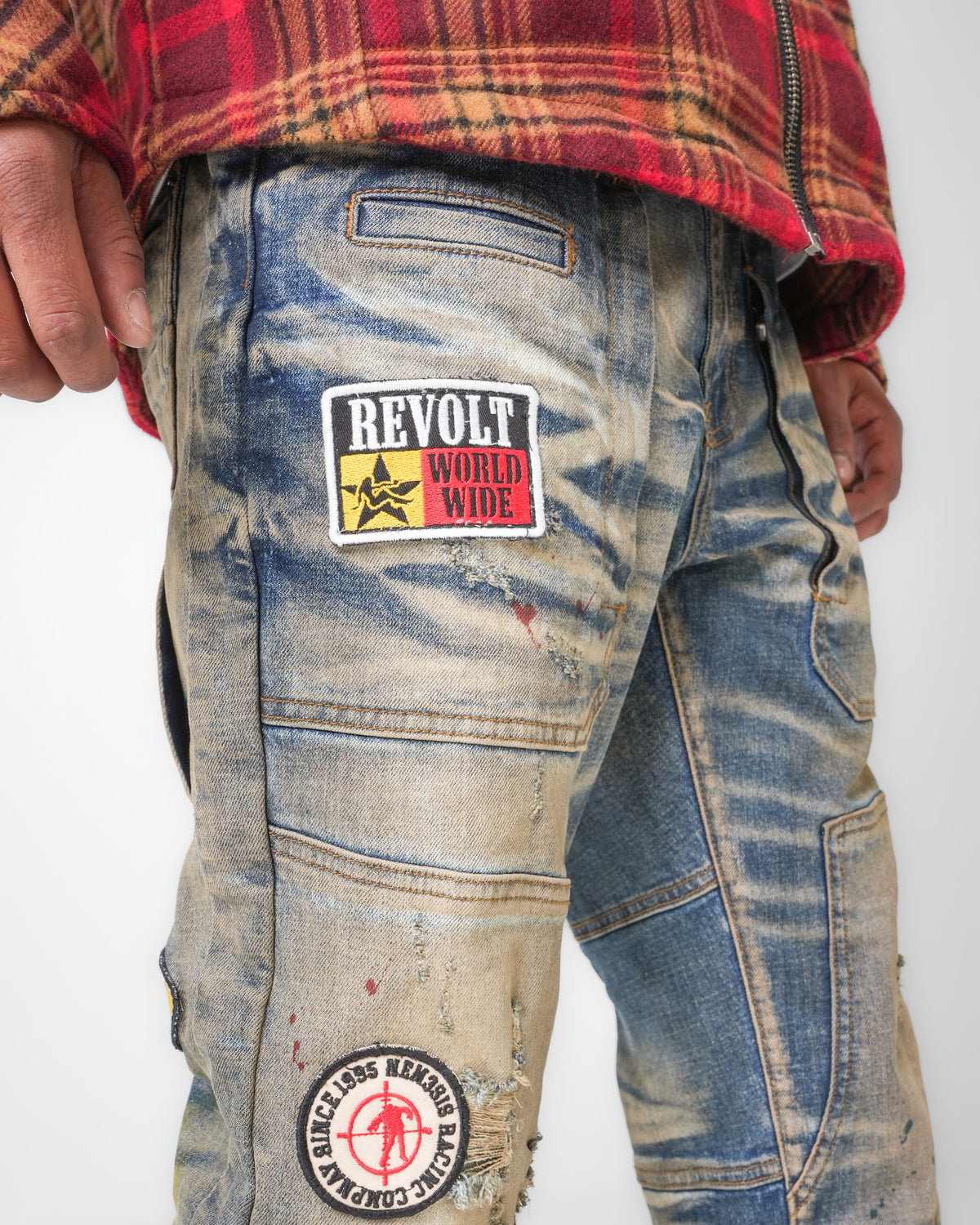 Revolt Worldwide Aged Blue Denim