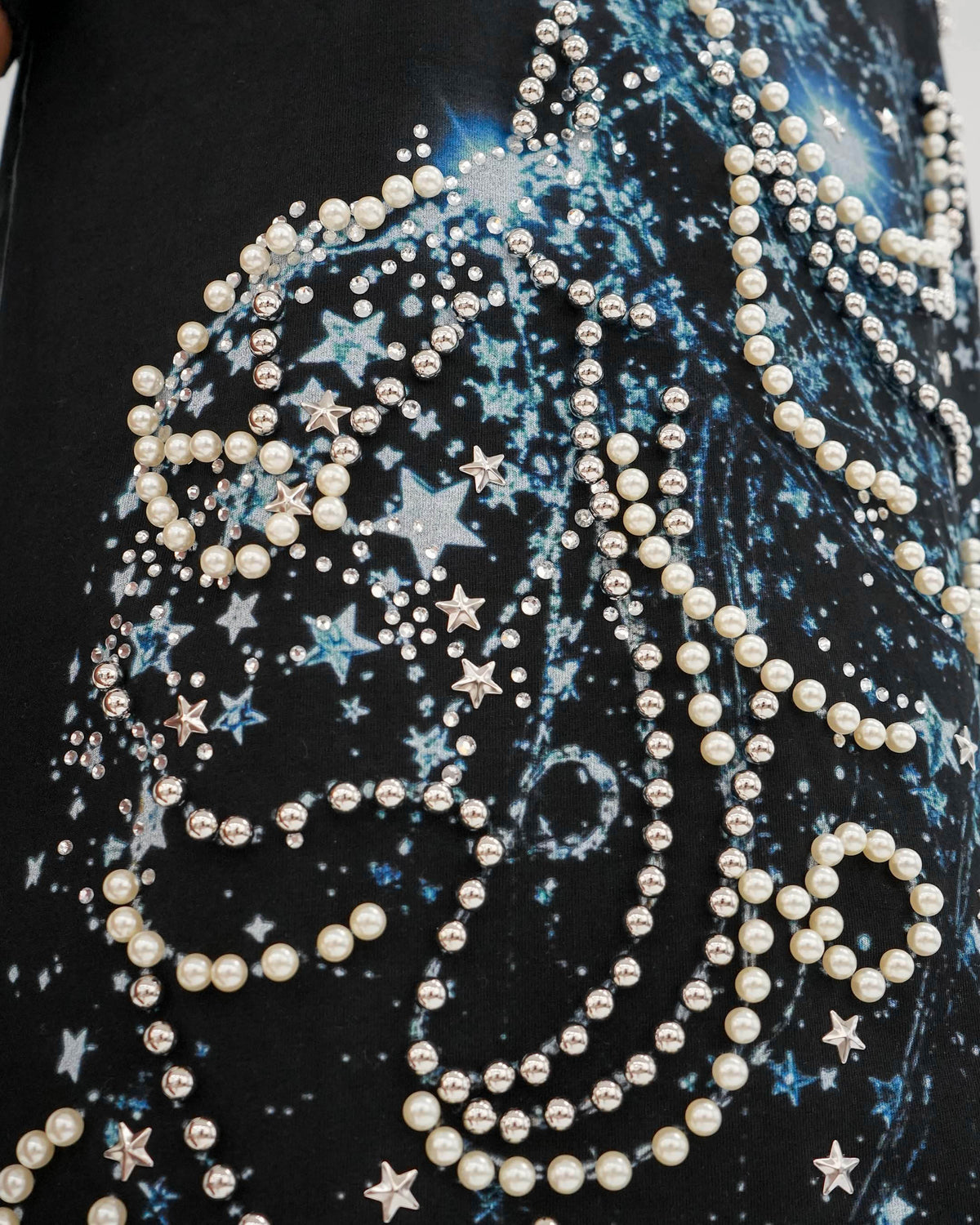 Cosmic Reign Pearl Stoned Black T-Shirt