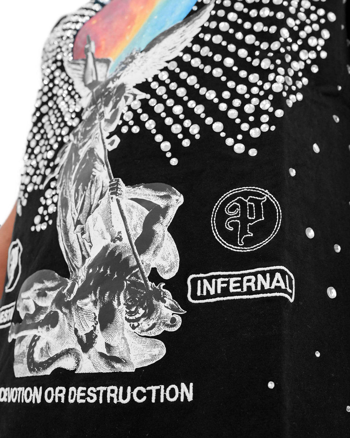 Devotion or Destruction Stoned Sleeveless Black T-Shirt
