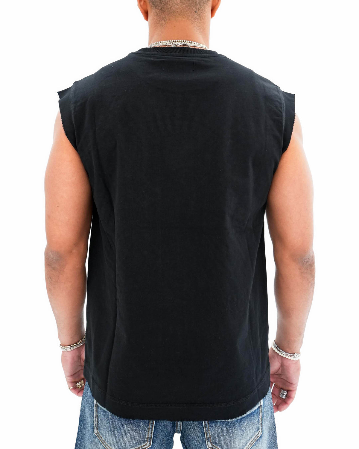 Devotion or Destruction Stoned Sleeveless Black T-Shirt
