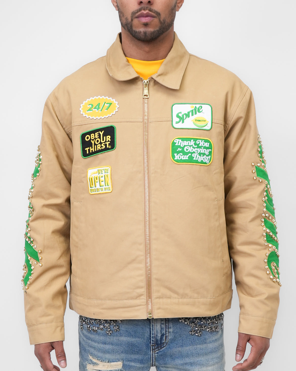 Sprite Obey Your Thirst Khaki Denim Jacket