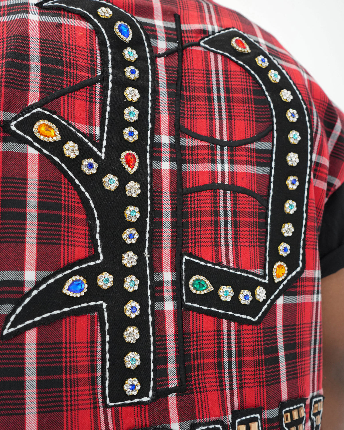 Eternal Ascension Red Plaid Sleeveless Shirt