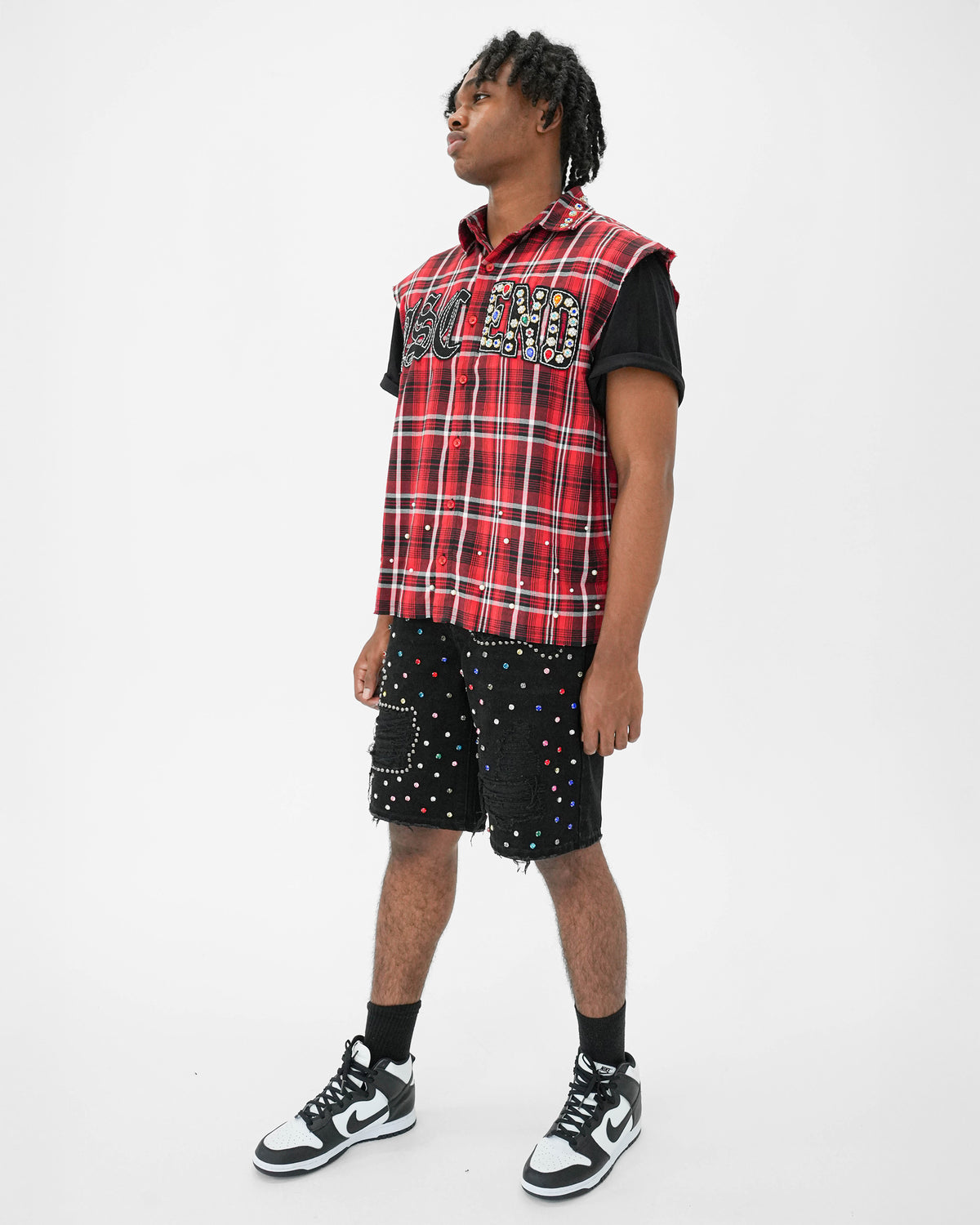 Eternal Ascension Red Plaid Sleeveless Shirt