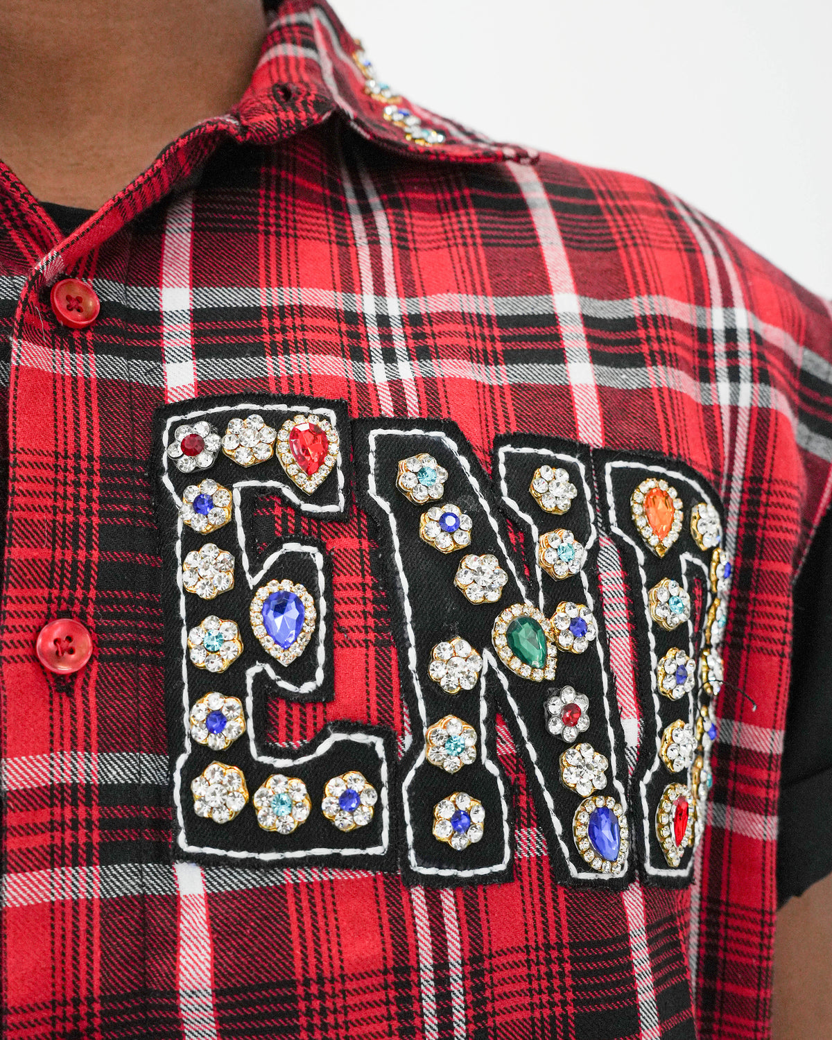 Eternal Ascension Red Plaid Sleeveless Shirt