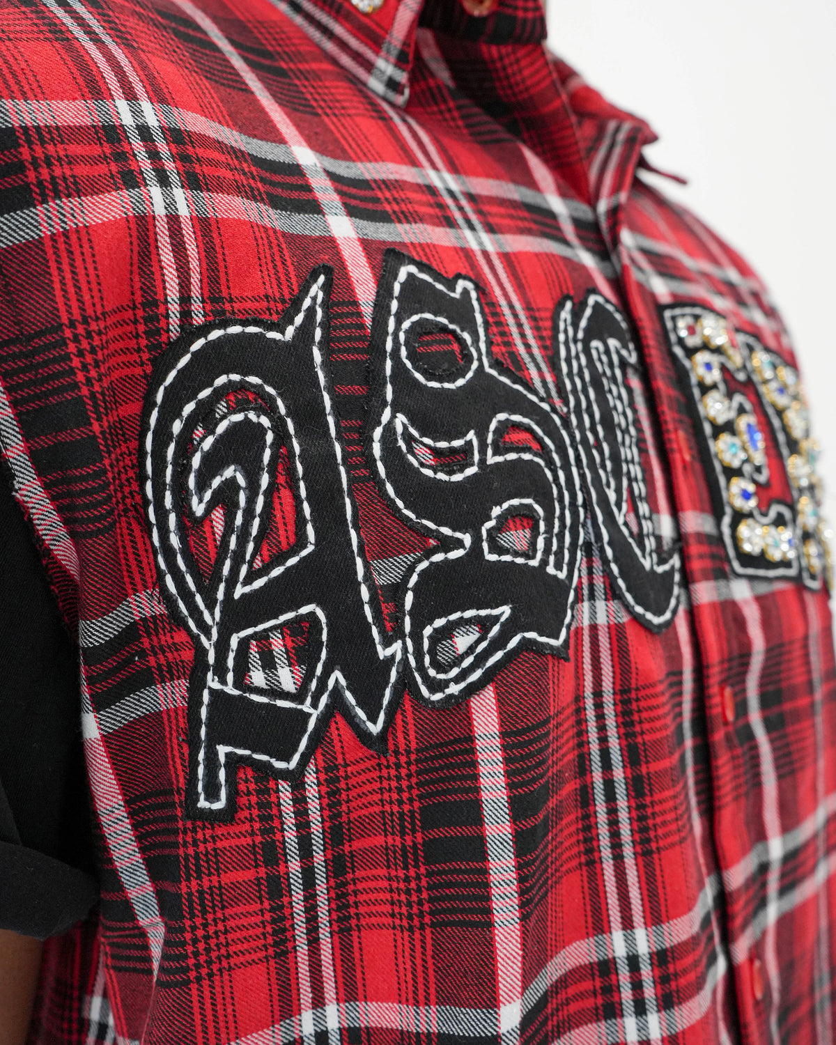 Eternal Ascension Red Plaid Sleeveless Shirt