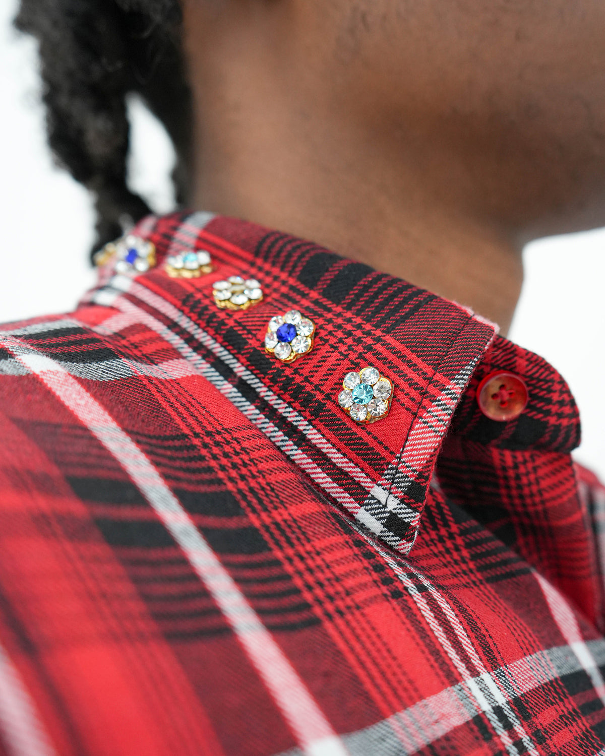 Eternal Ascension Red Plaid Sleeveless Shirt