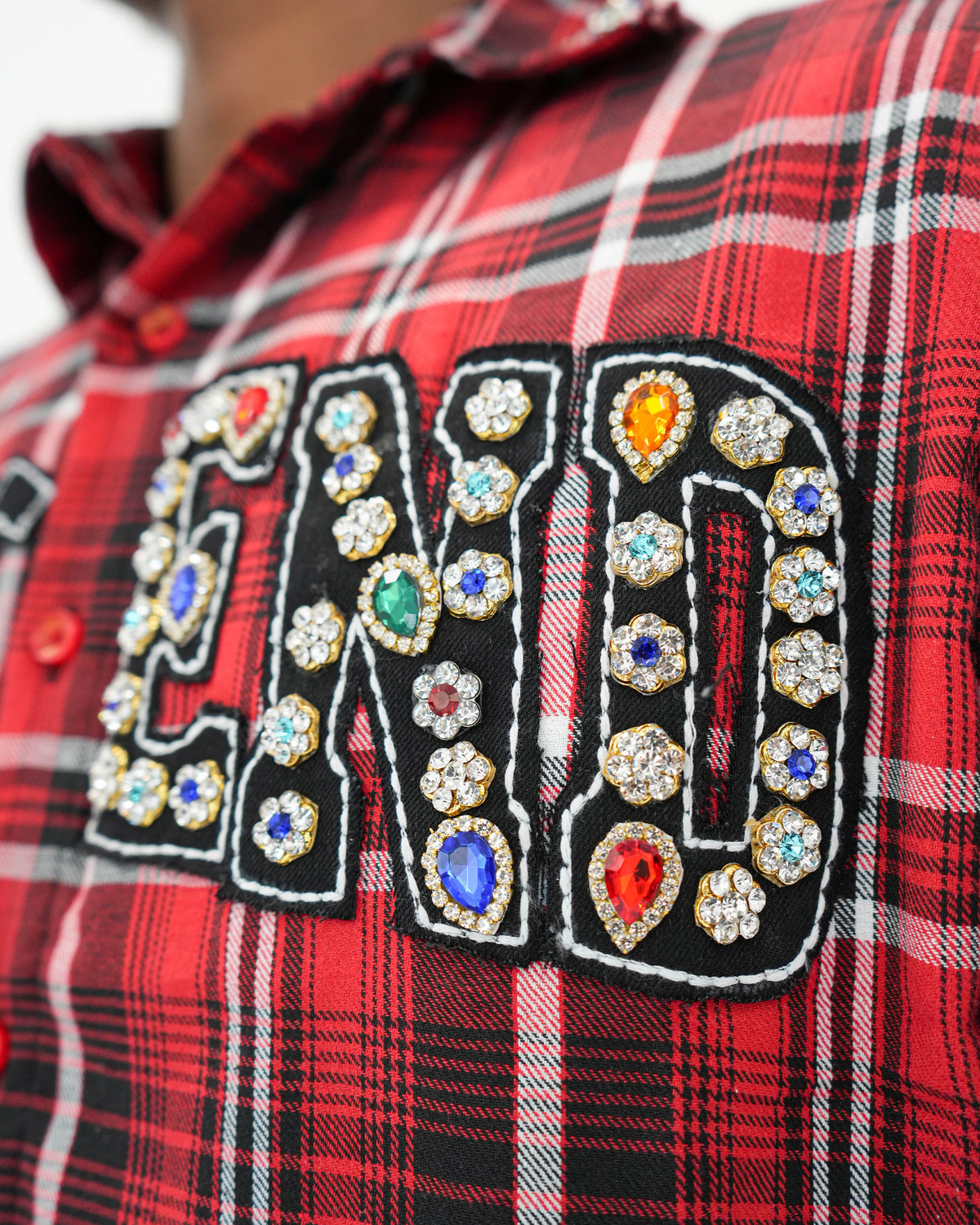 Eternal Ascension Red Plaid Sleeveless Shirt