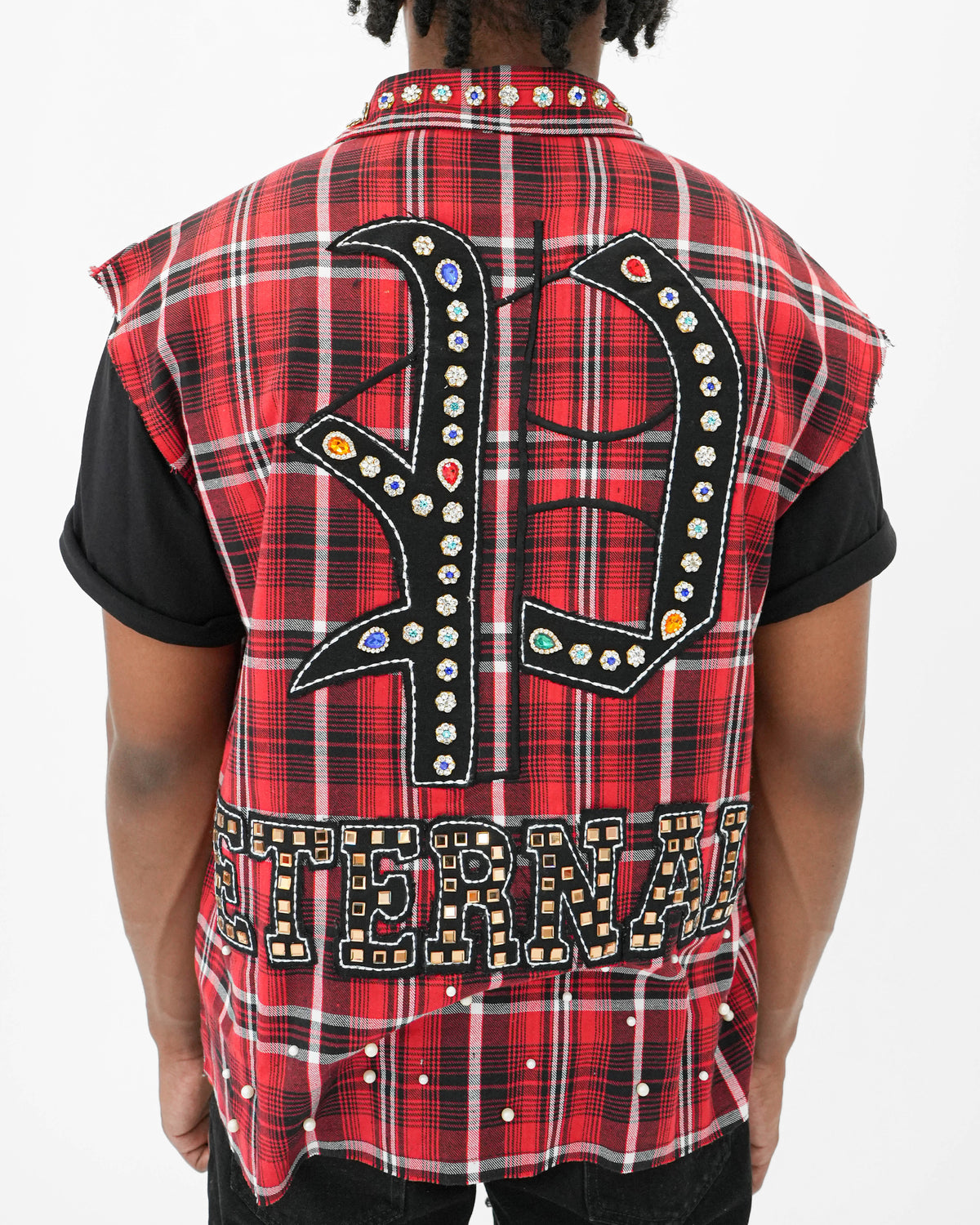 Eternal Ascension Red Plaid Sleeveless Shirt