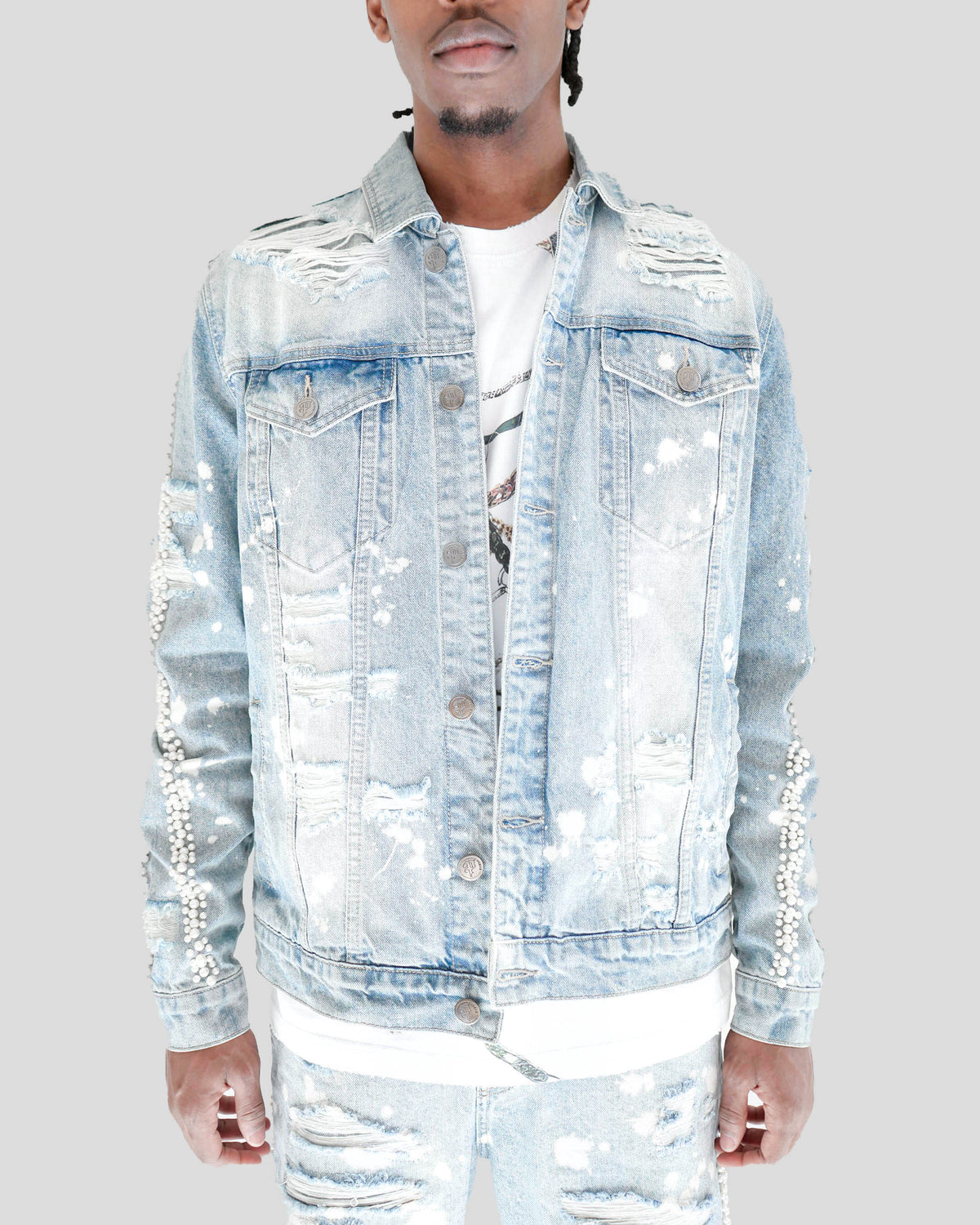 Preme Devotion Pearl Light Indigo Denim Jacket