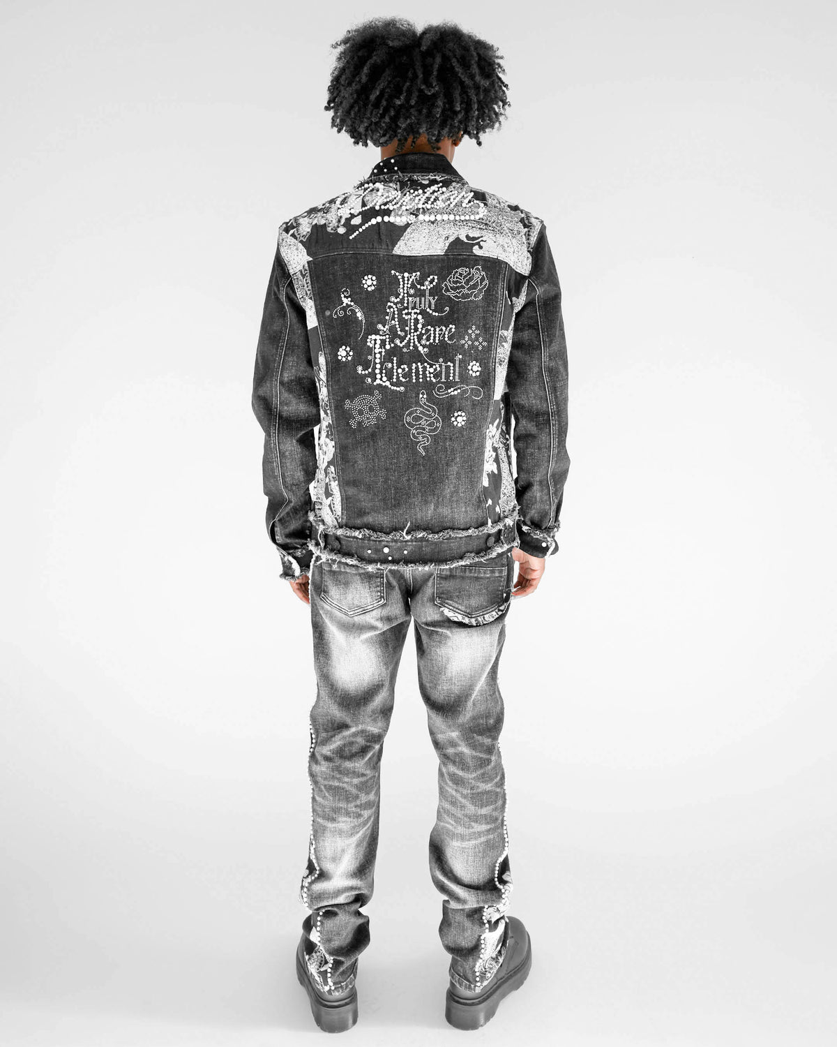 Preme Devotion Pearl Black Denim Jacket