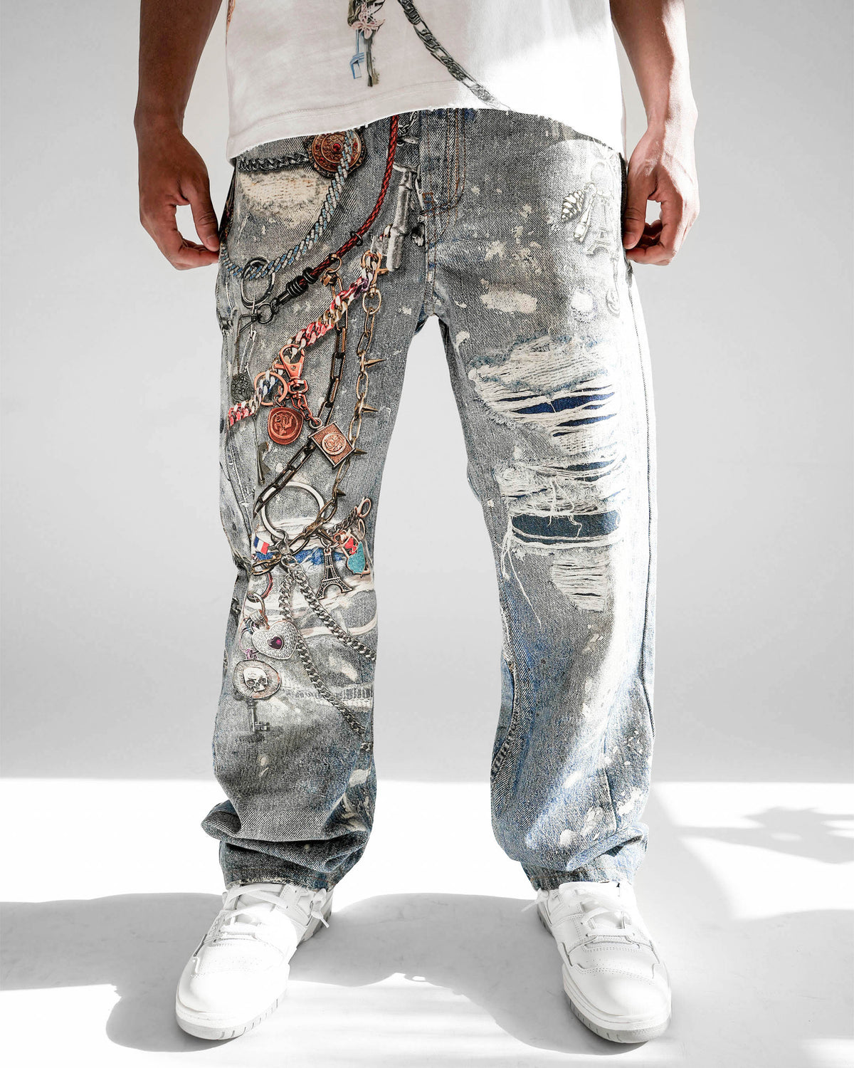Preme Reign in Chains Light Indigo Denim Jean