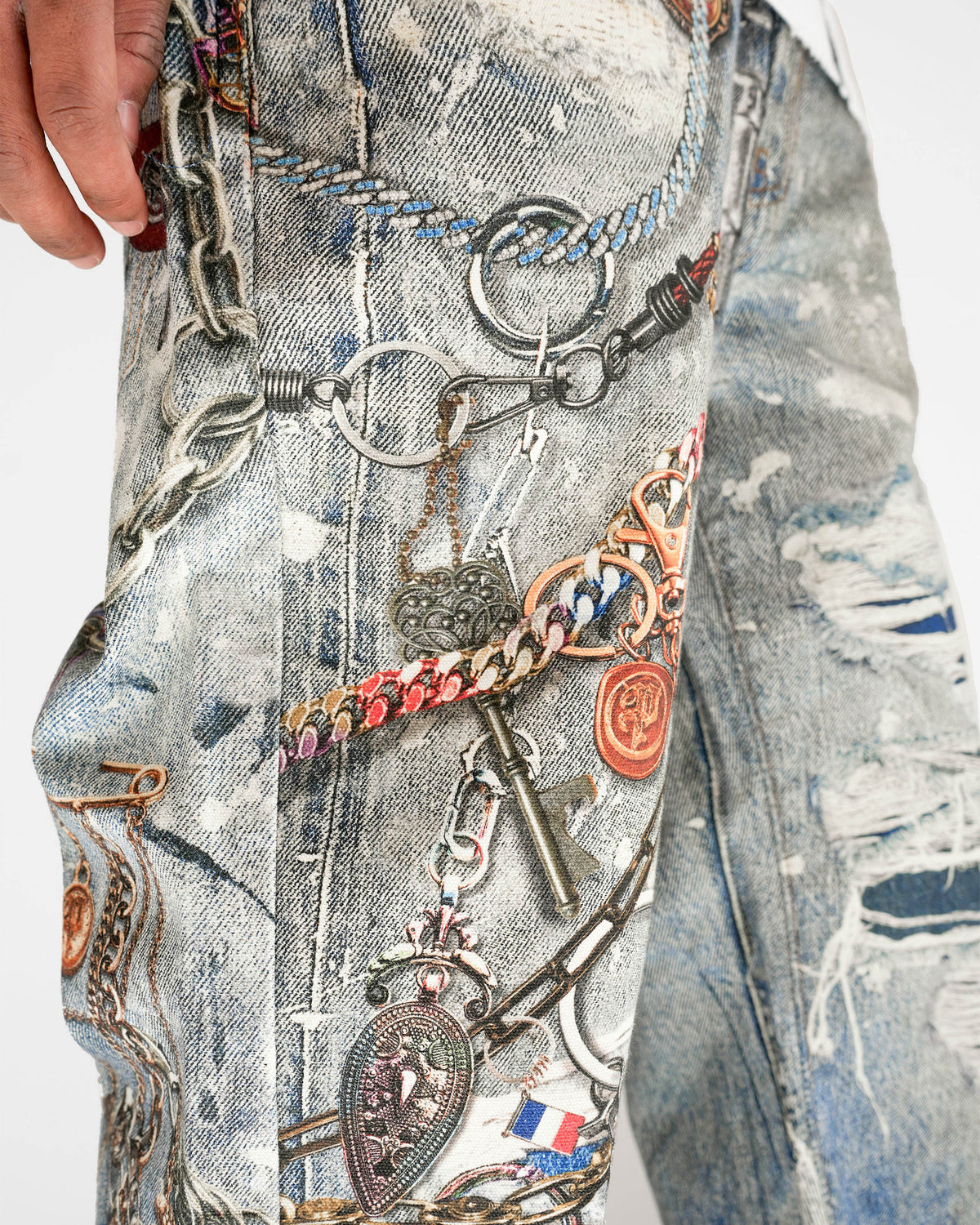 Preme Reign in Chains Light Indigo Denim Jean