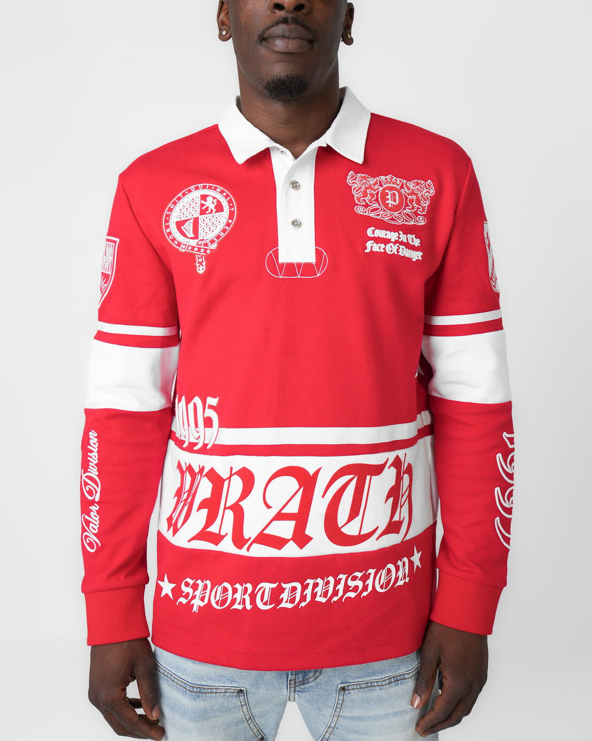 Wrath Division Red Long Sleeve Polo