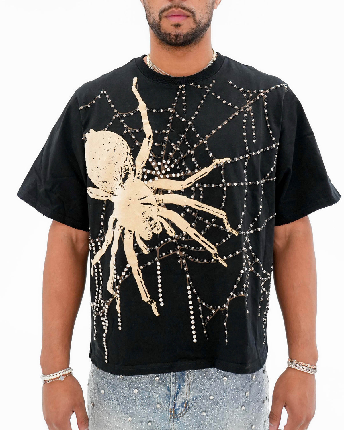 Venom Trap Stoned Cropped Black T-Shirt