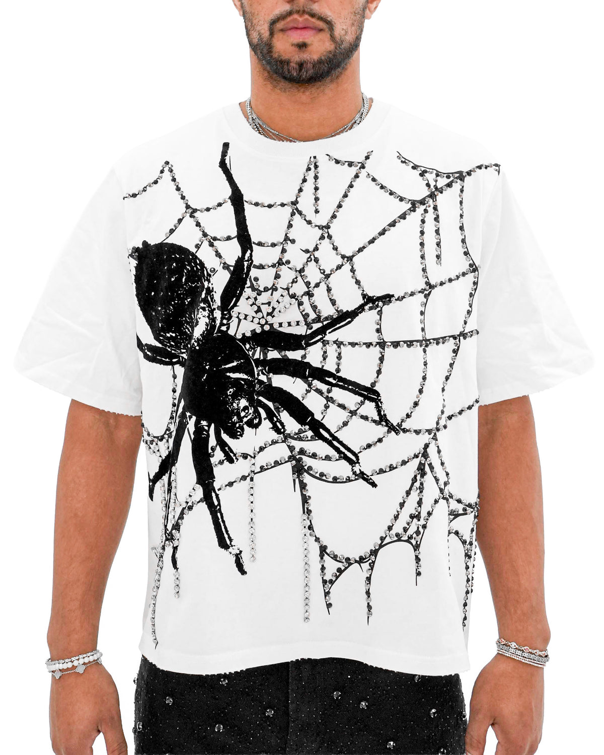 Venom Trap Stoned Cropped White T-Shirt