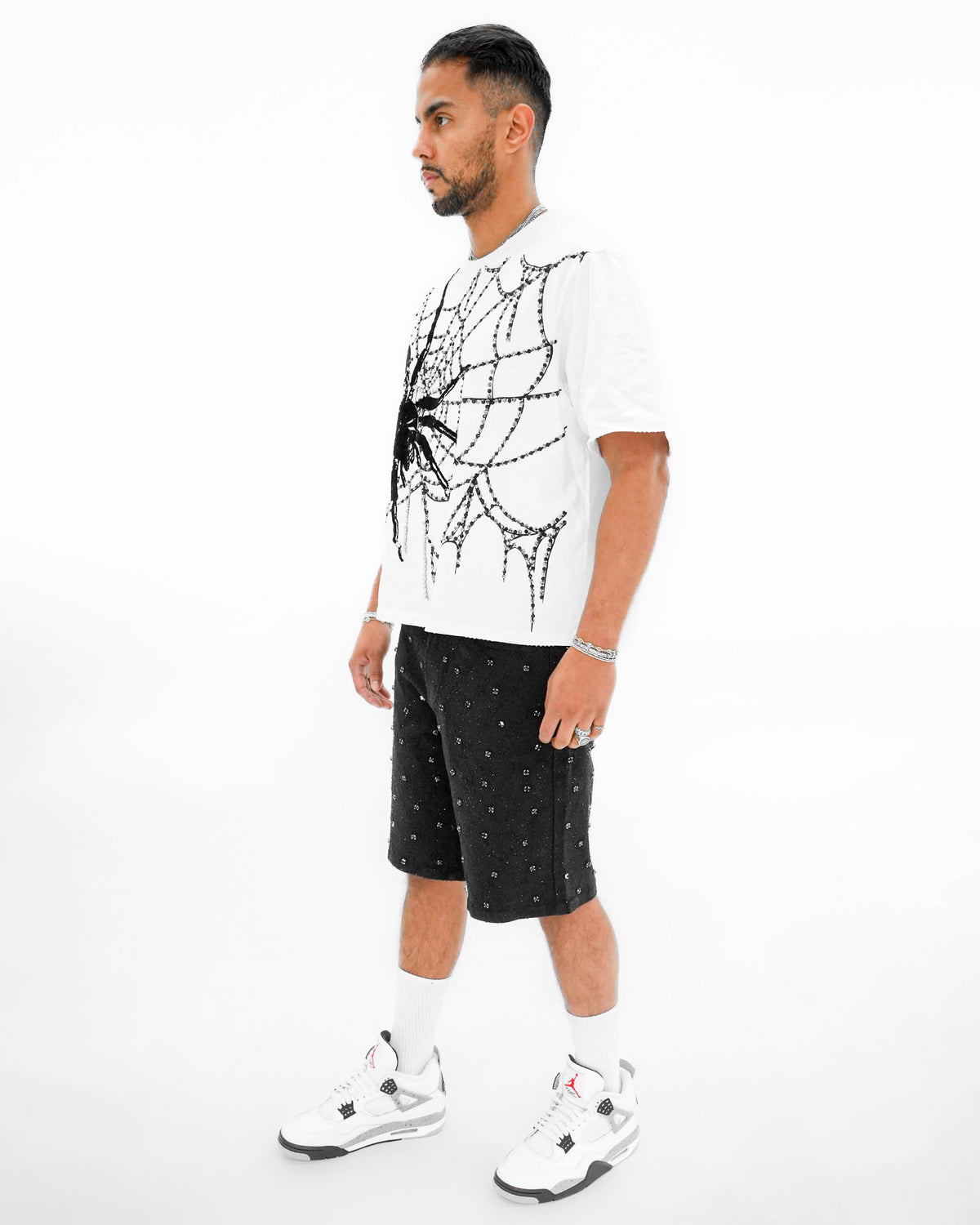 Venom Trap Stoned Cropped White T-Shirt