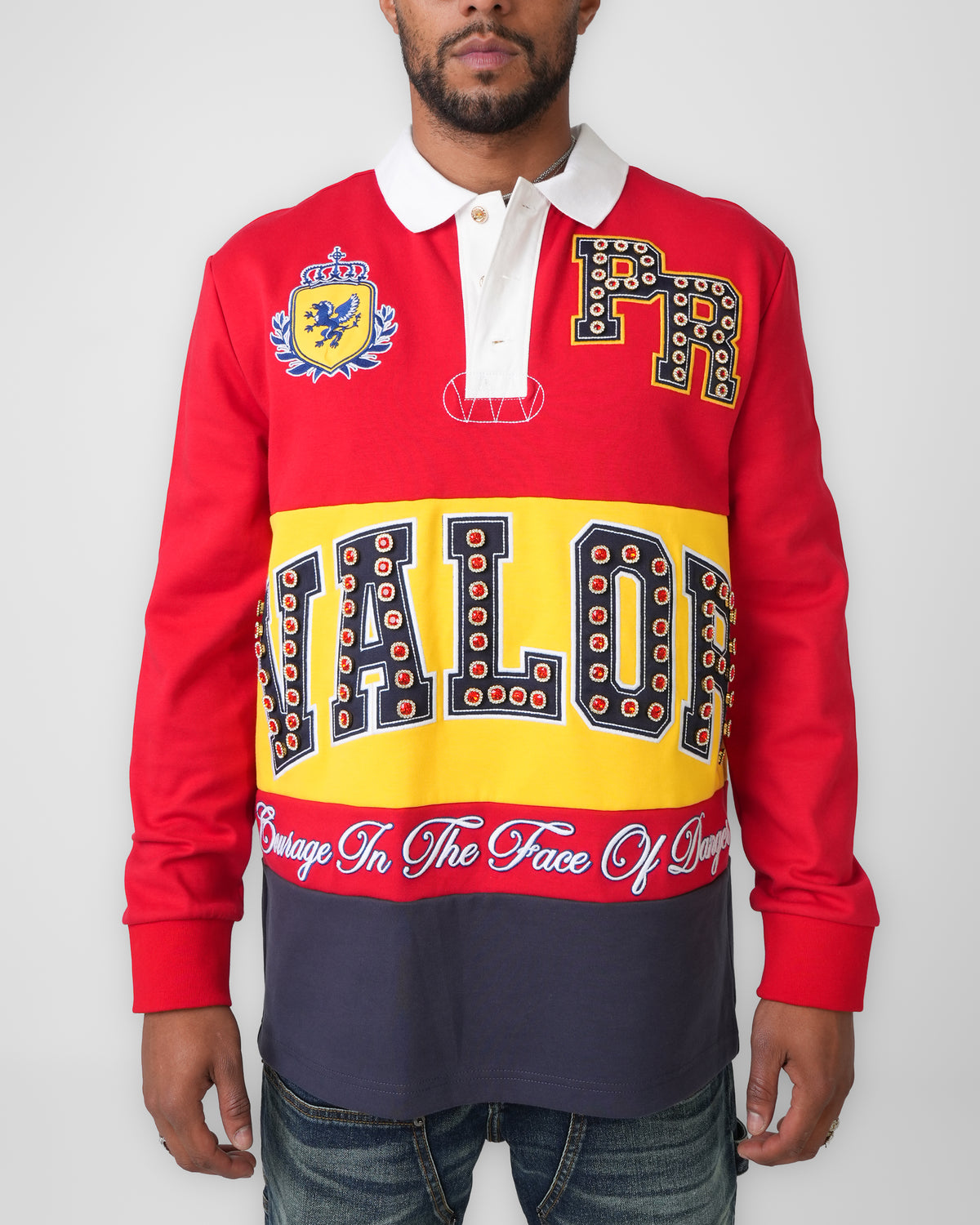 Valor Club Red Long Sleeve Polo