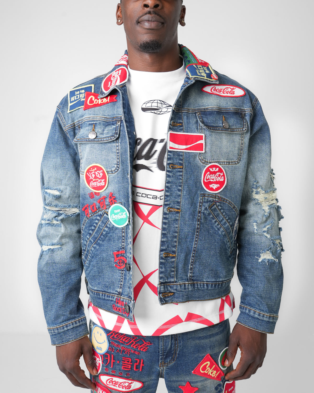 Coca-Cola Neon City Blue Denim Jacket