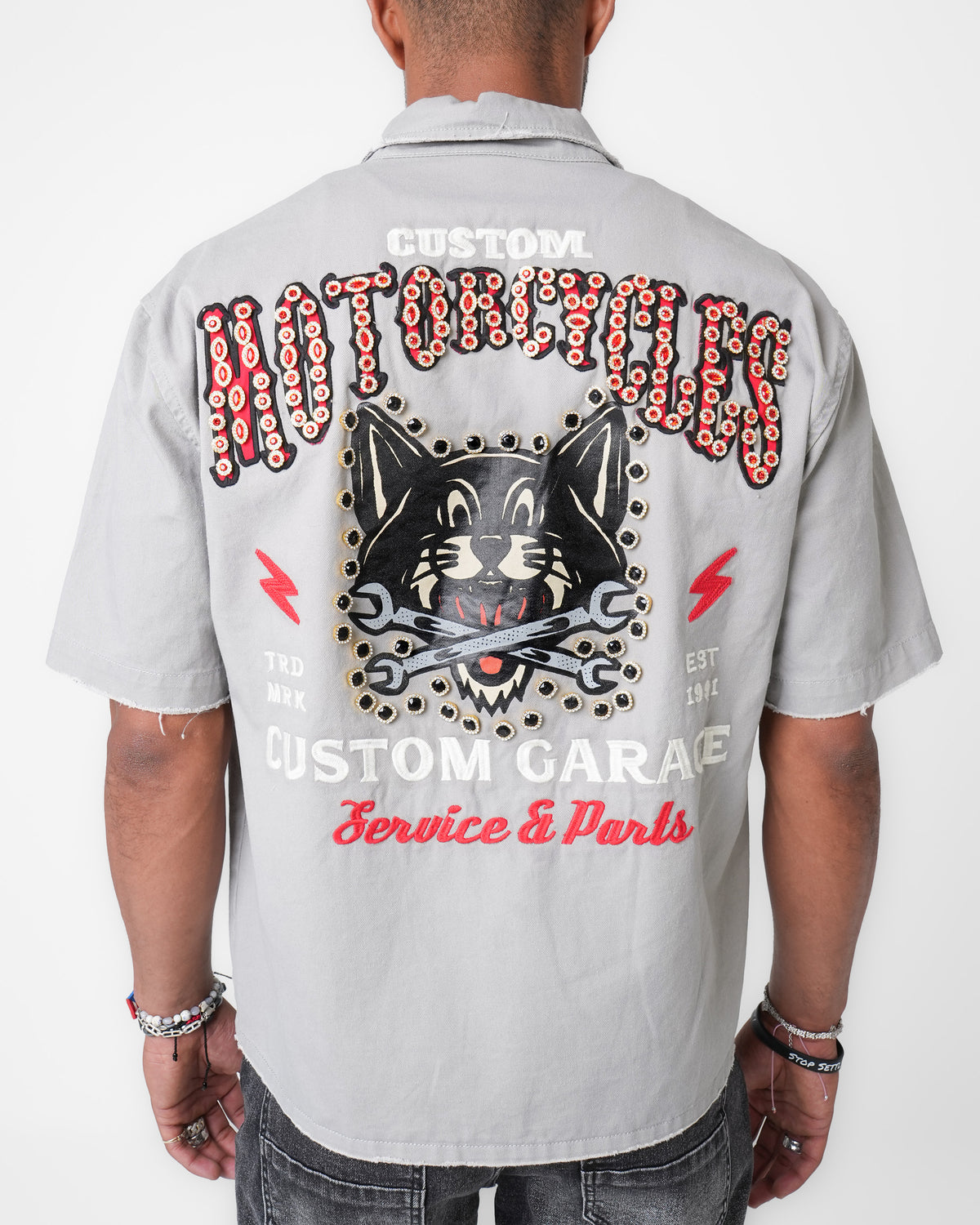Outlaw Motor Garage Gray Mechanical Shirt
