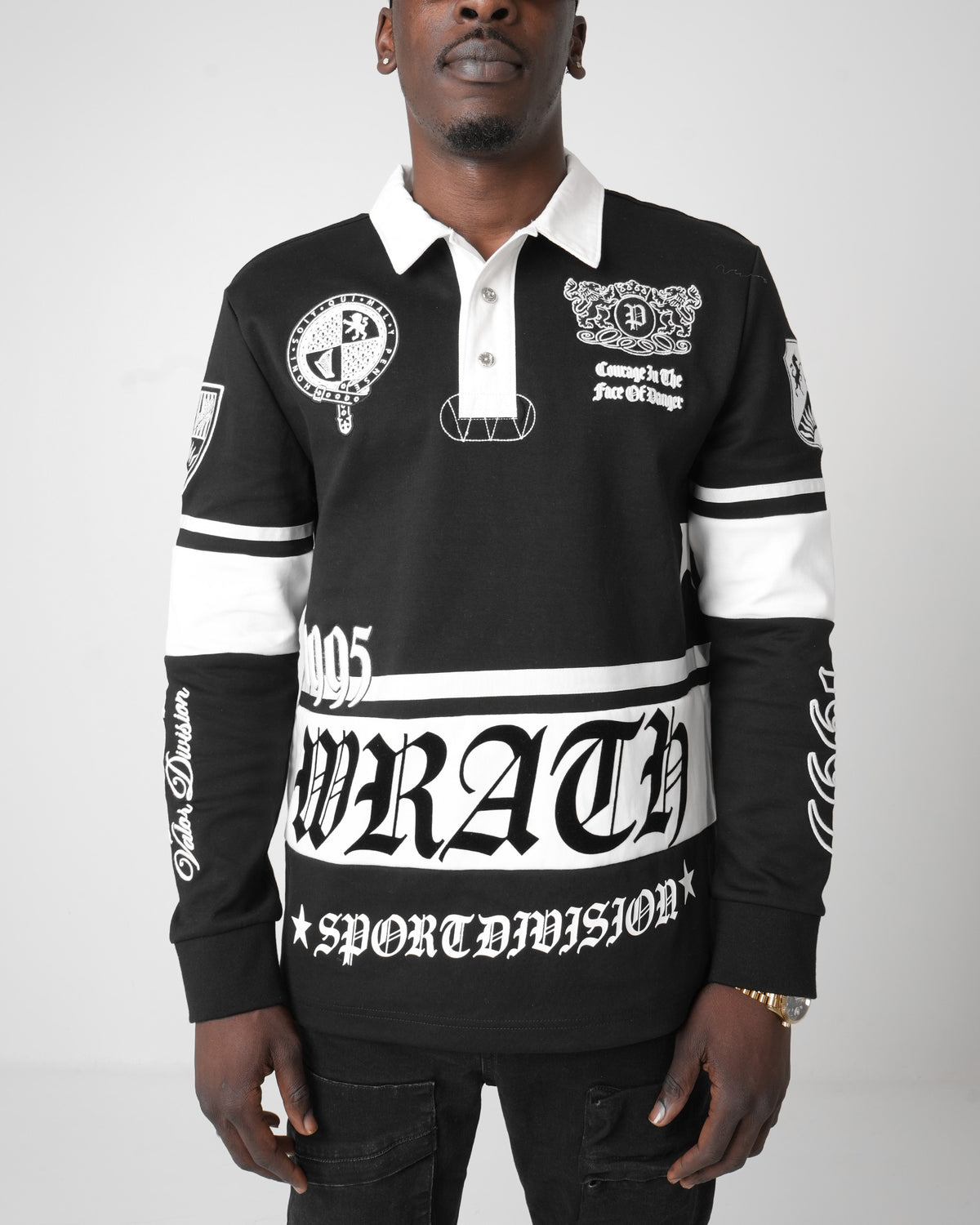 Wrath Division Black Long Sleeve Polo