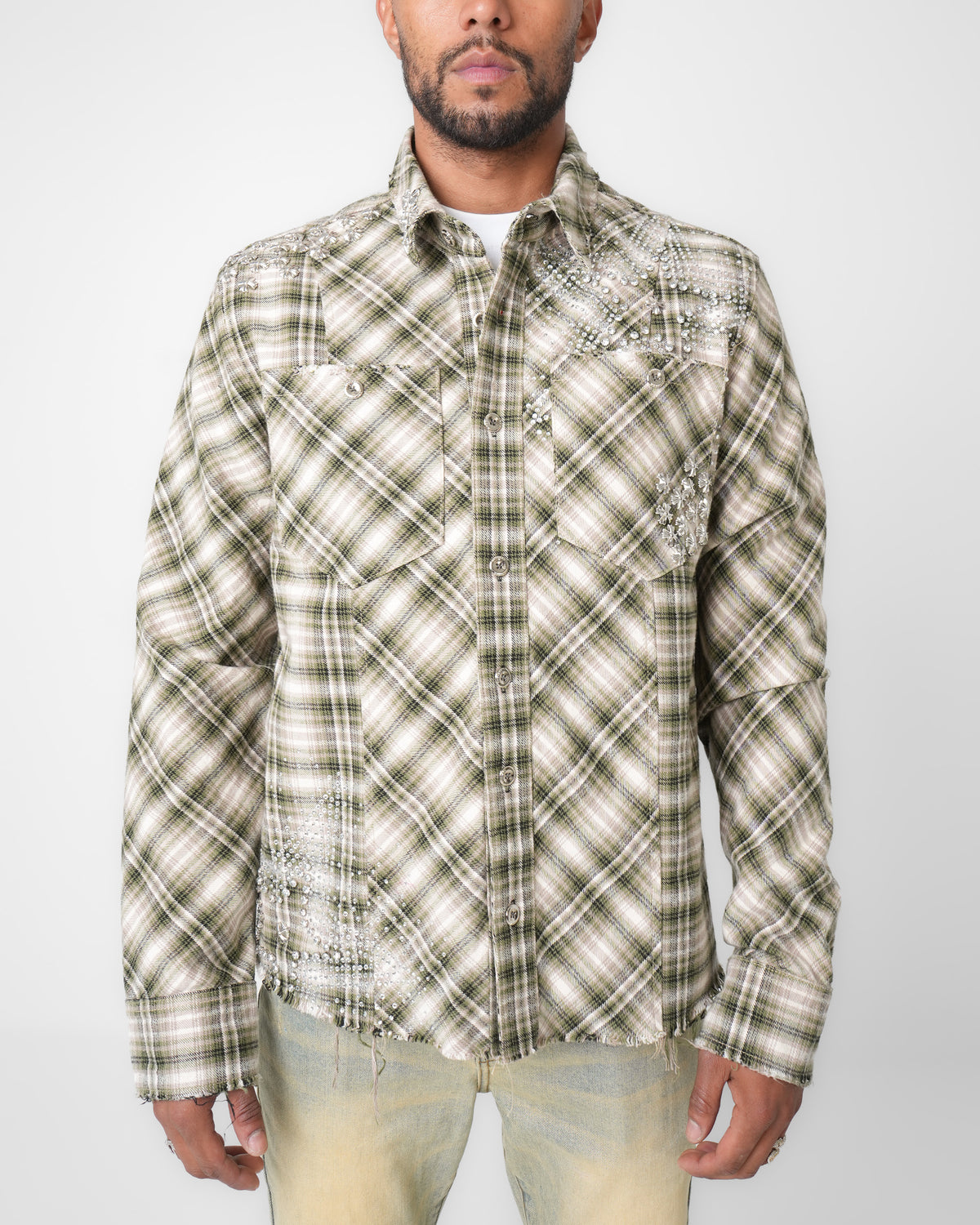 Chrome Stardust Green Oxide Flannel