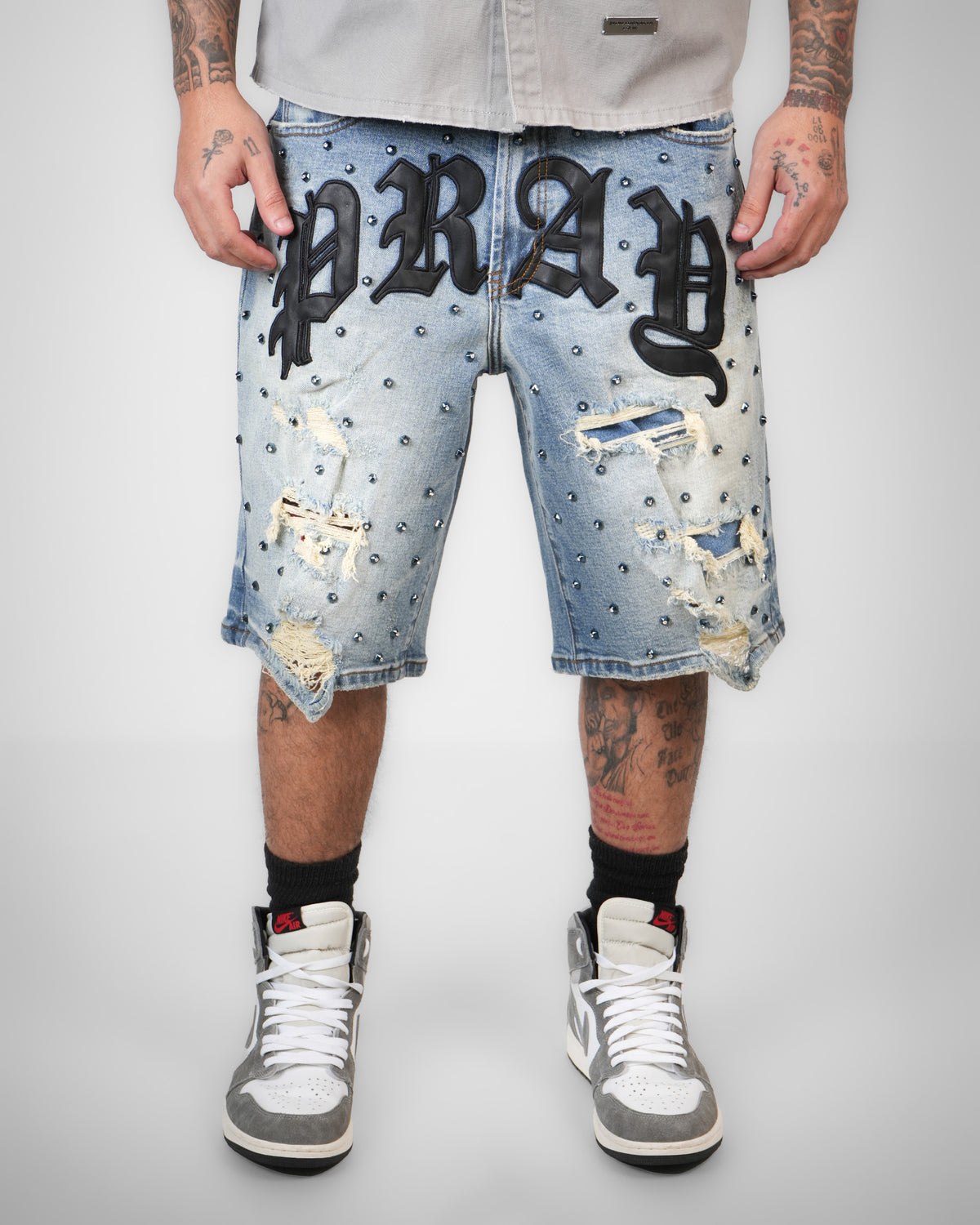 Old Type Pray Indigo Denim Short