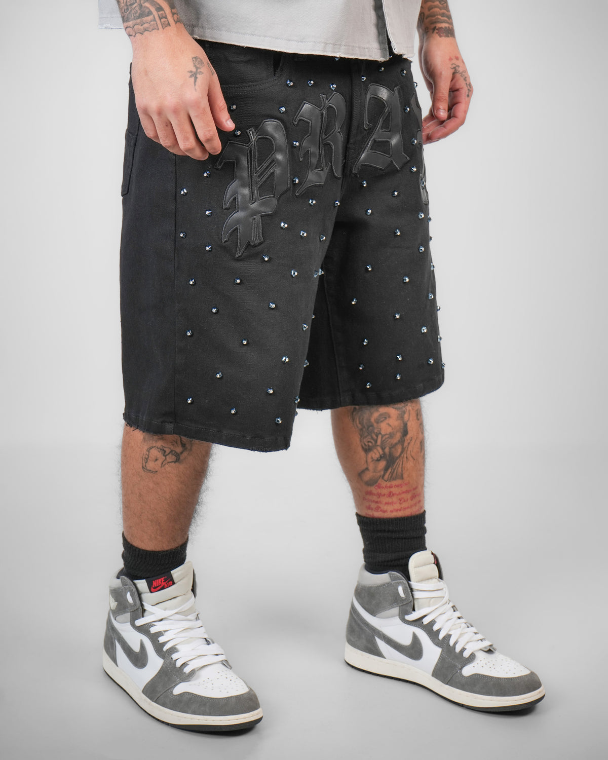 Old Type Pray Black Denim Short
