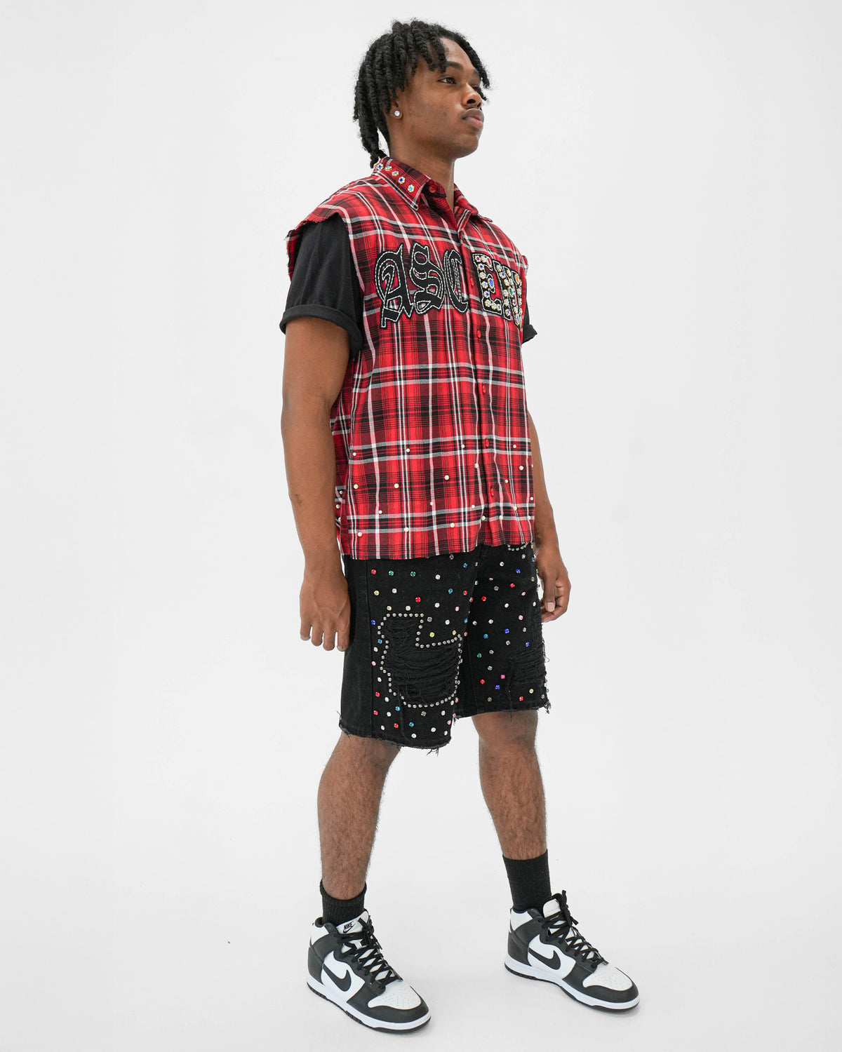 Eternal Ascension Red Plaid Sleeveless Shirt