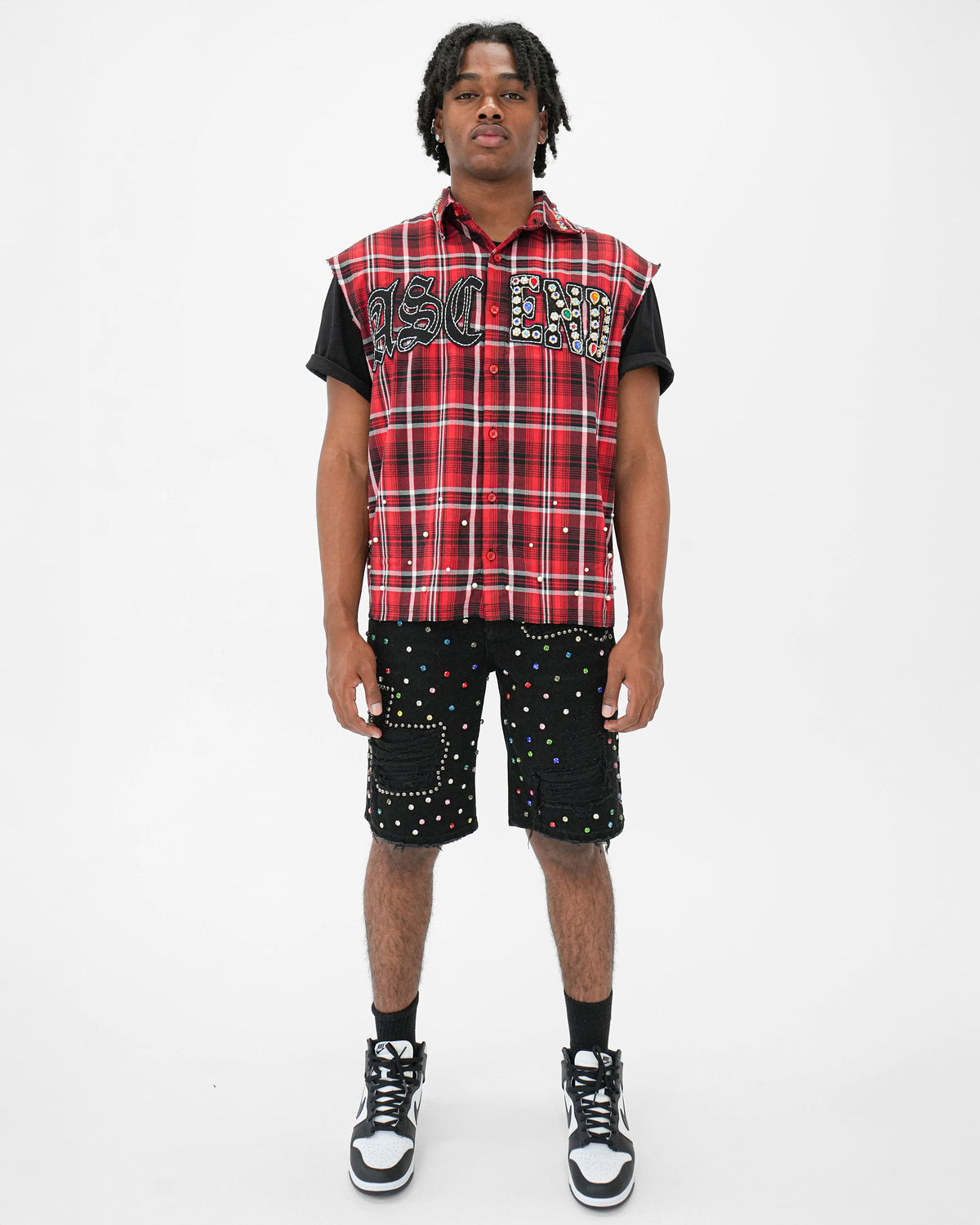 Eternal Ascension Red Plaid Sleeveless Shirt