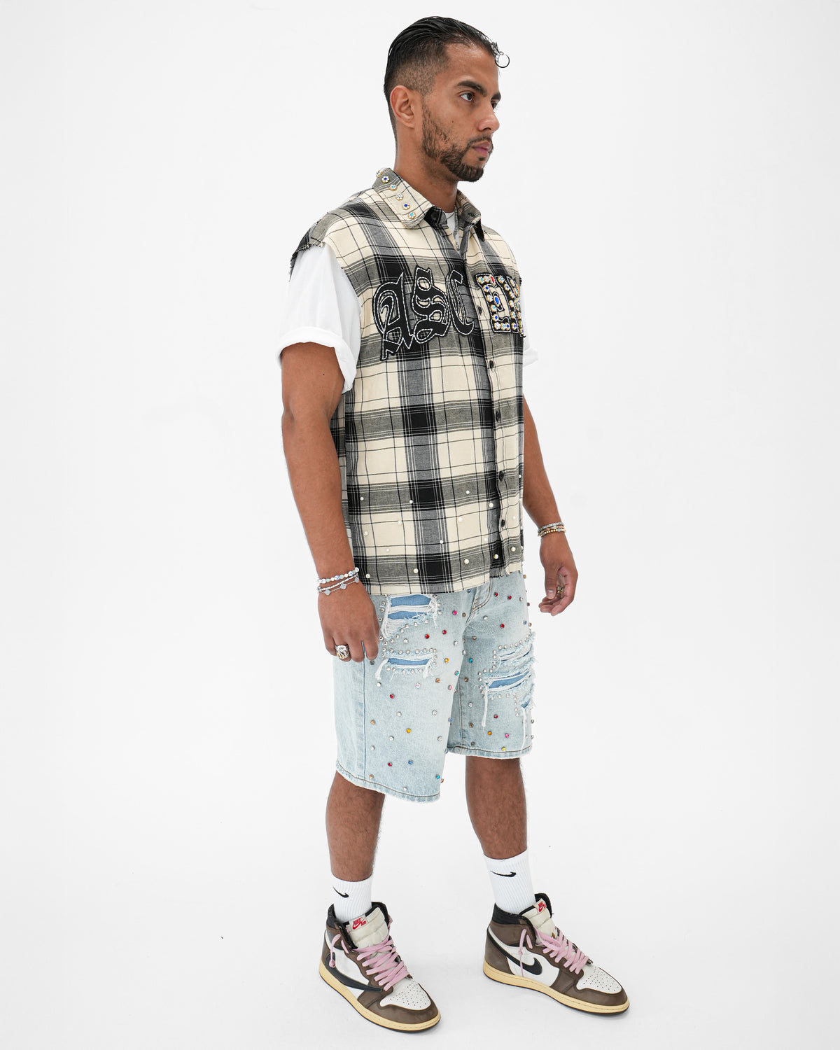 Eternal Ascension Khaki Plaid Sleeveless Shirt