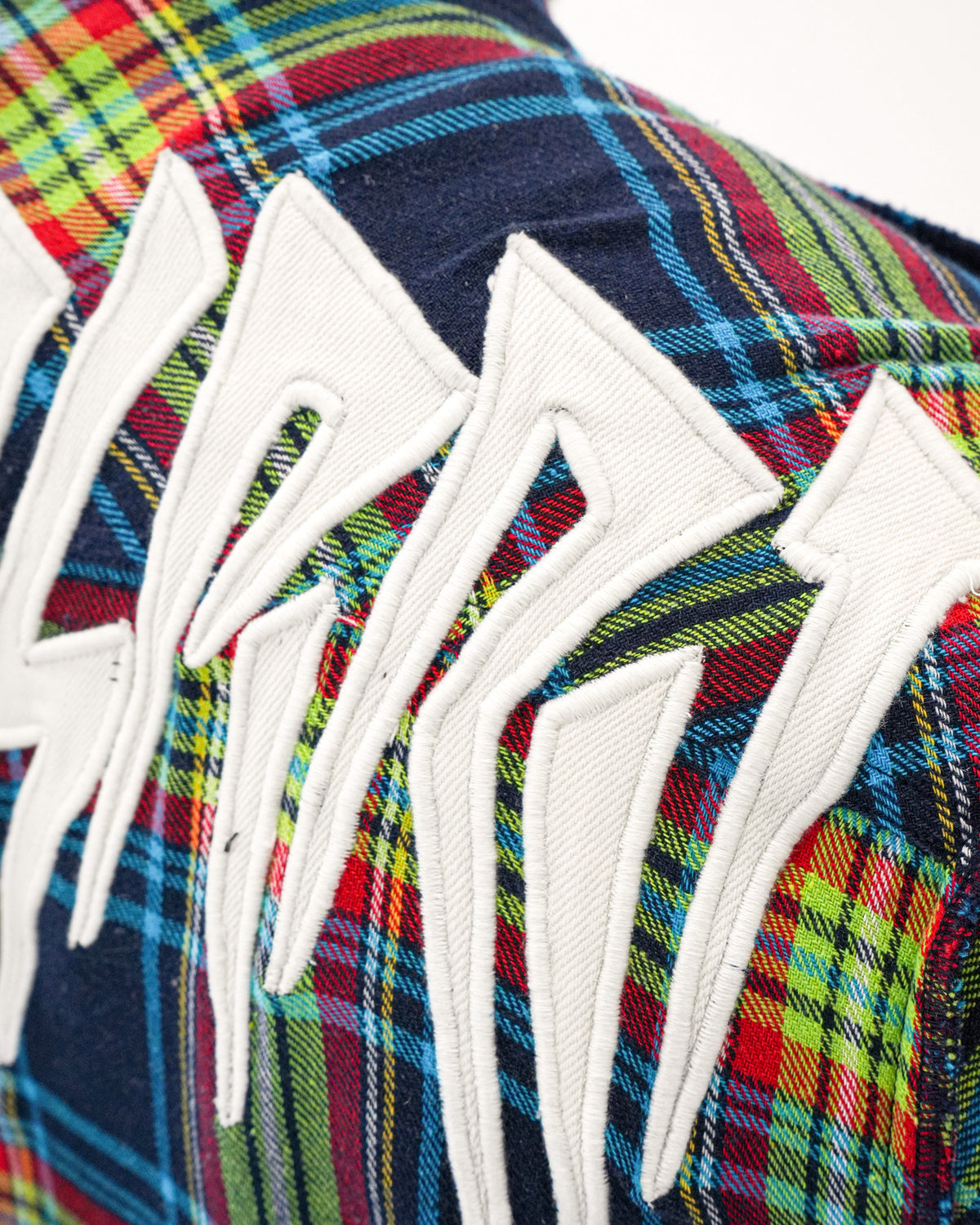 Static Fame Stoned Blue-Green Plaid Shirt