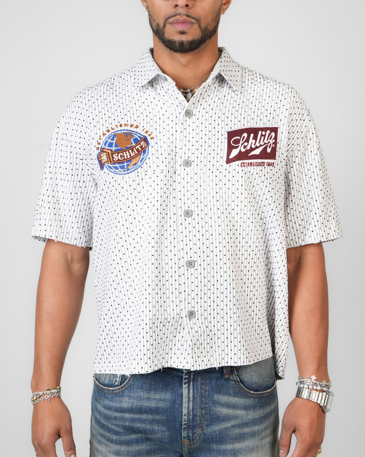 Schlitz Heritage Stripe Mechanic Shirt