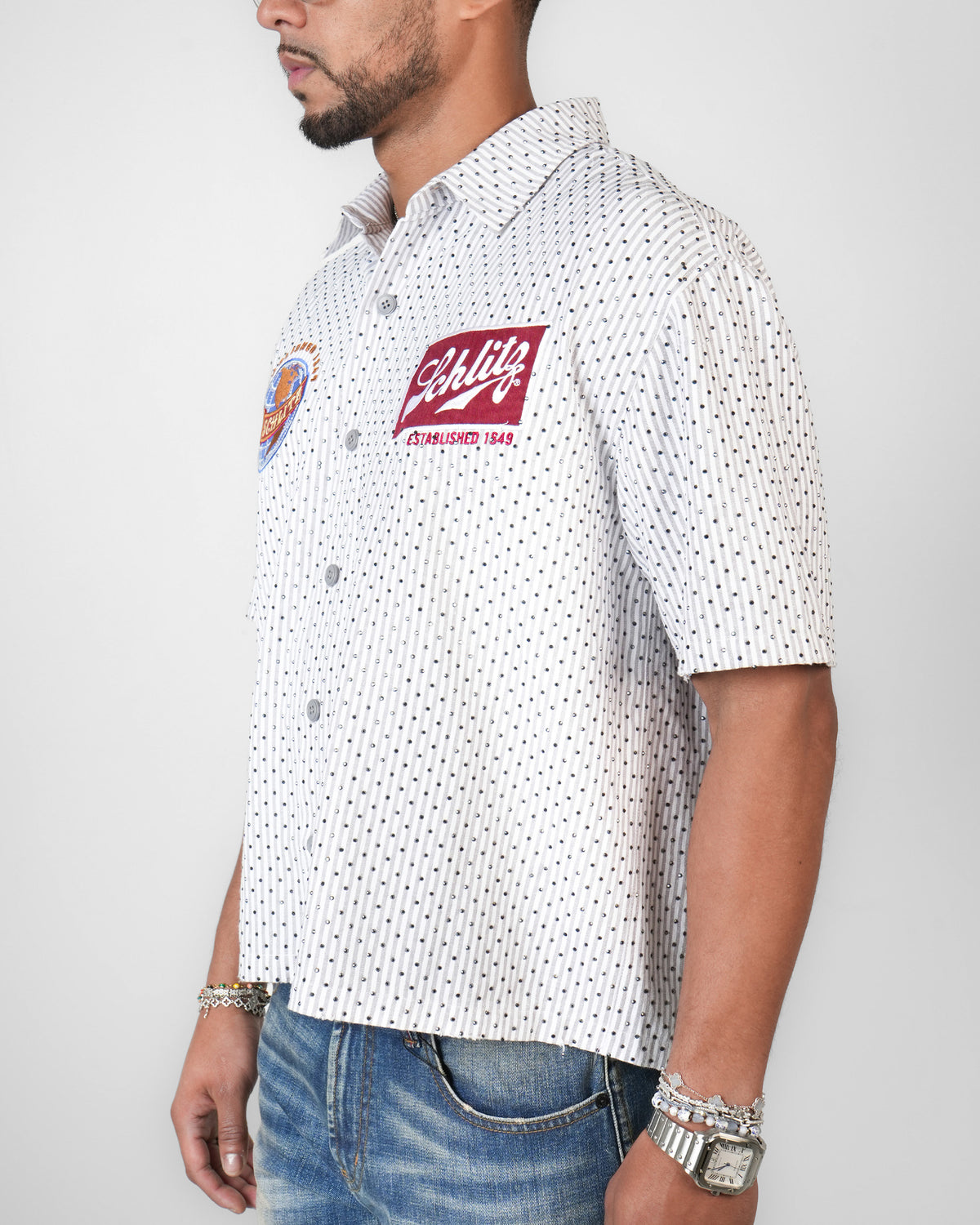 Schlitz Heritage Stripe Mechanic Shirt