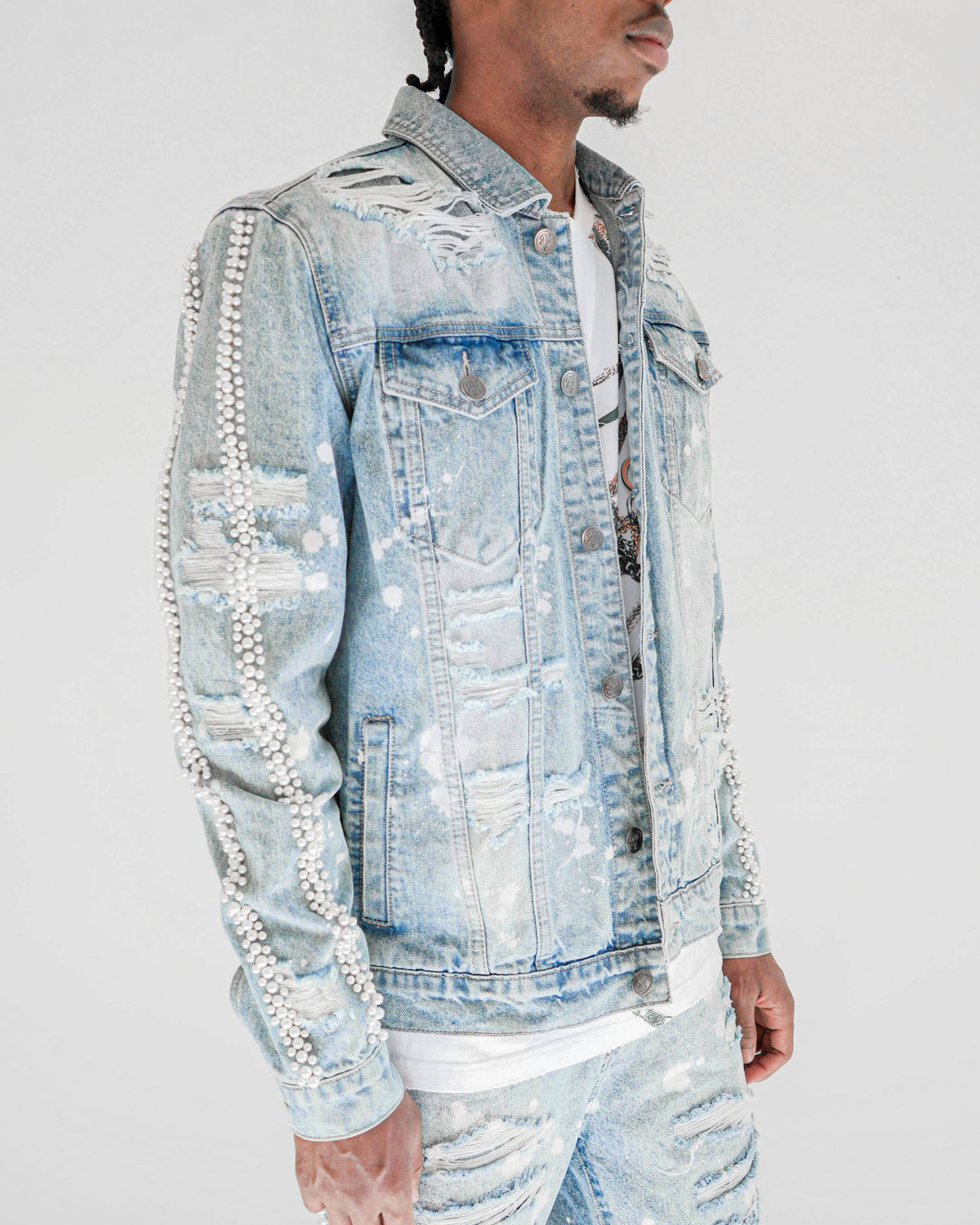 Preme Devotion Pearl Light Indigo Denim Jacket