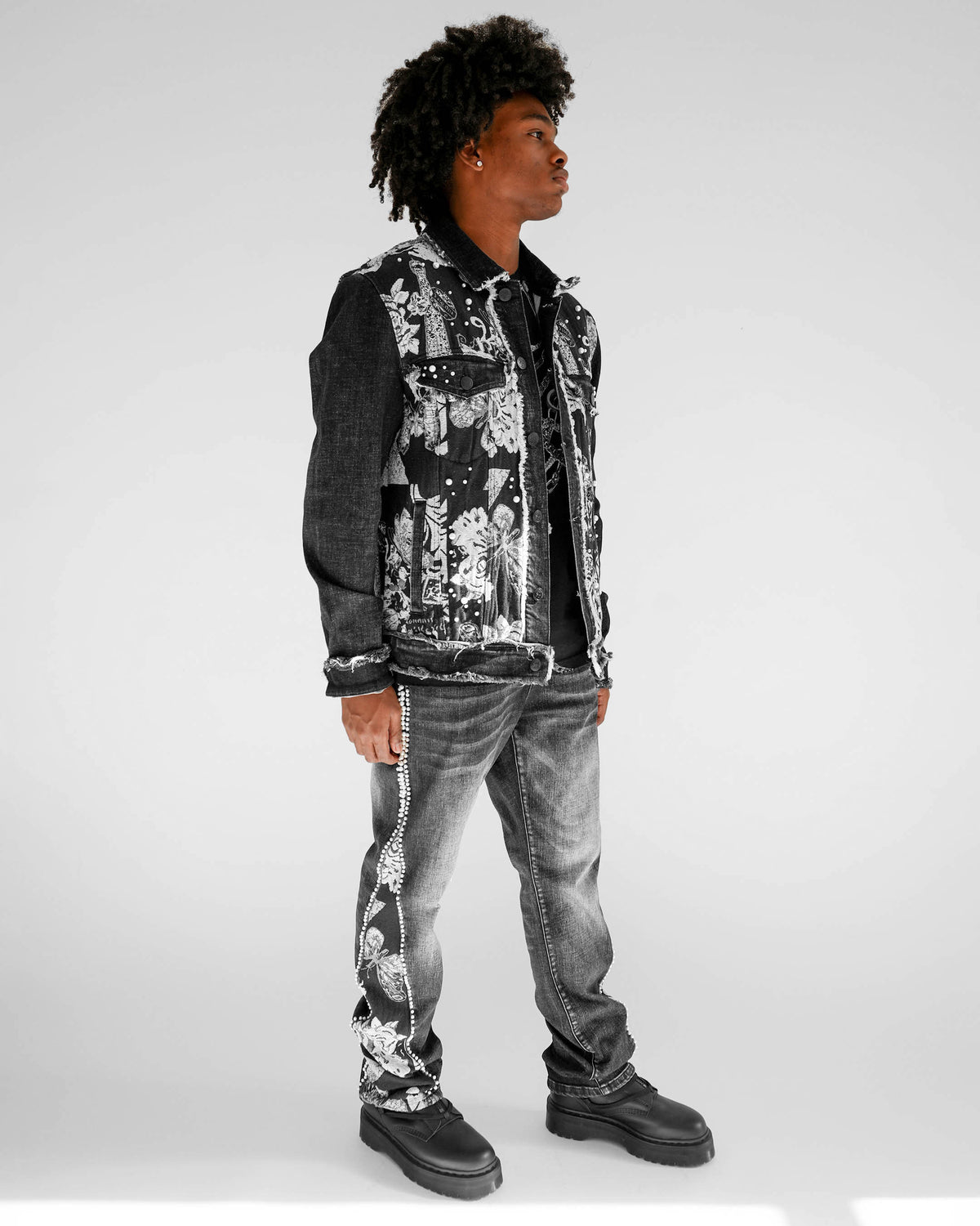Preme Devotion Pearl Black Denim Jacket