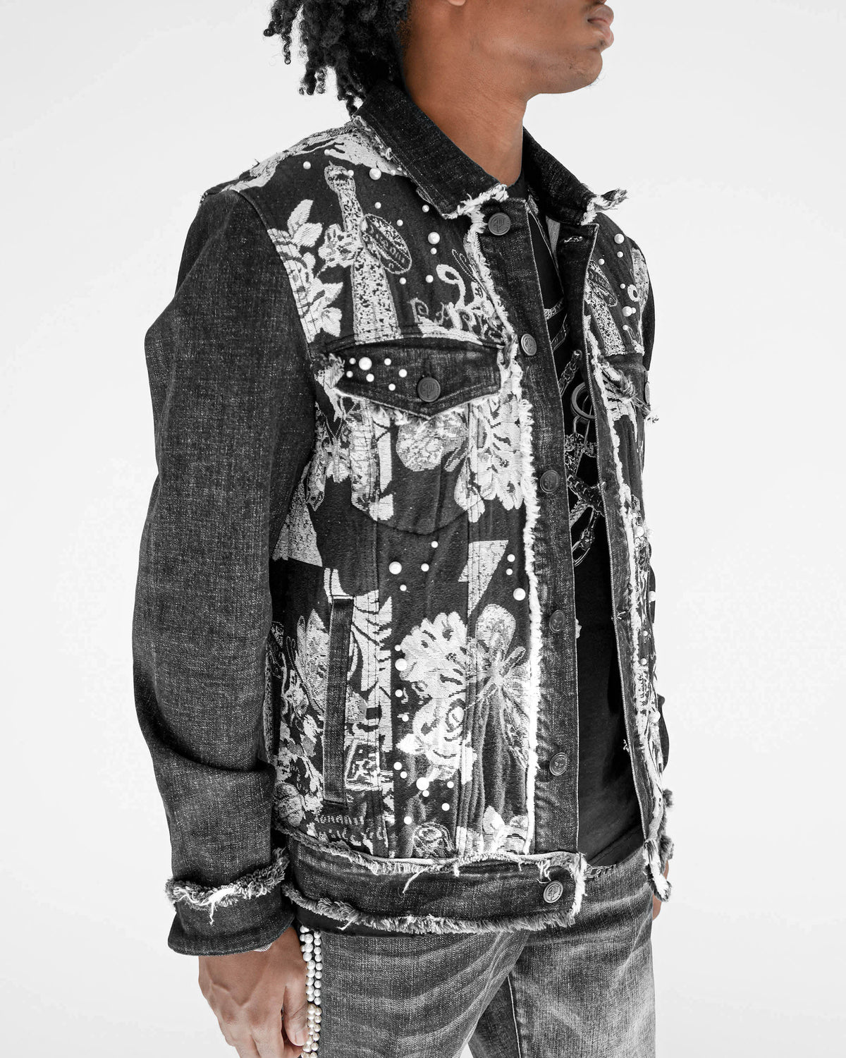 Preme Devotion Pearl Black Denim Jacket