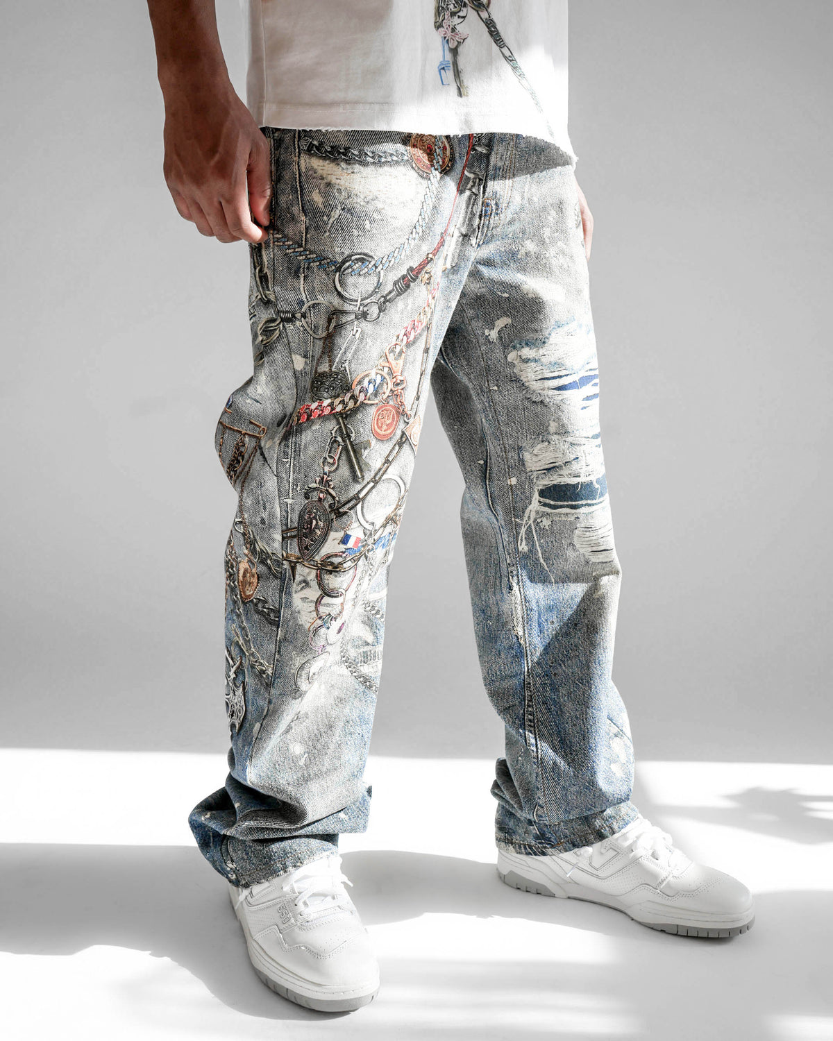 Preme Reign in Chains Light Indigo Denim Jean