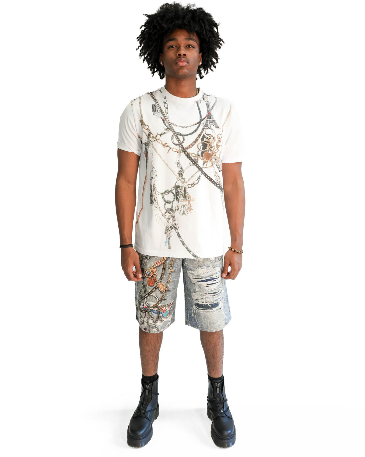 Preme Reign in Chains Denim Jean Shorts