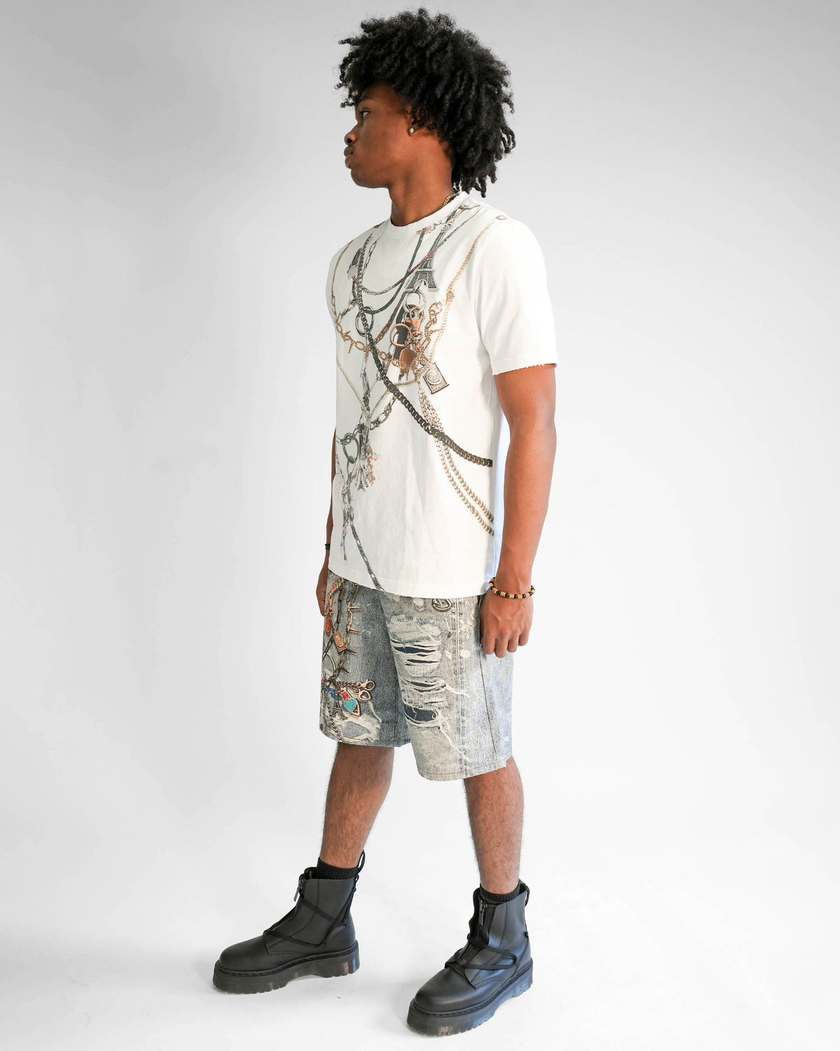 Preme Reign in Chains Denim Jean Shorts