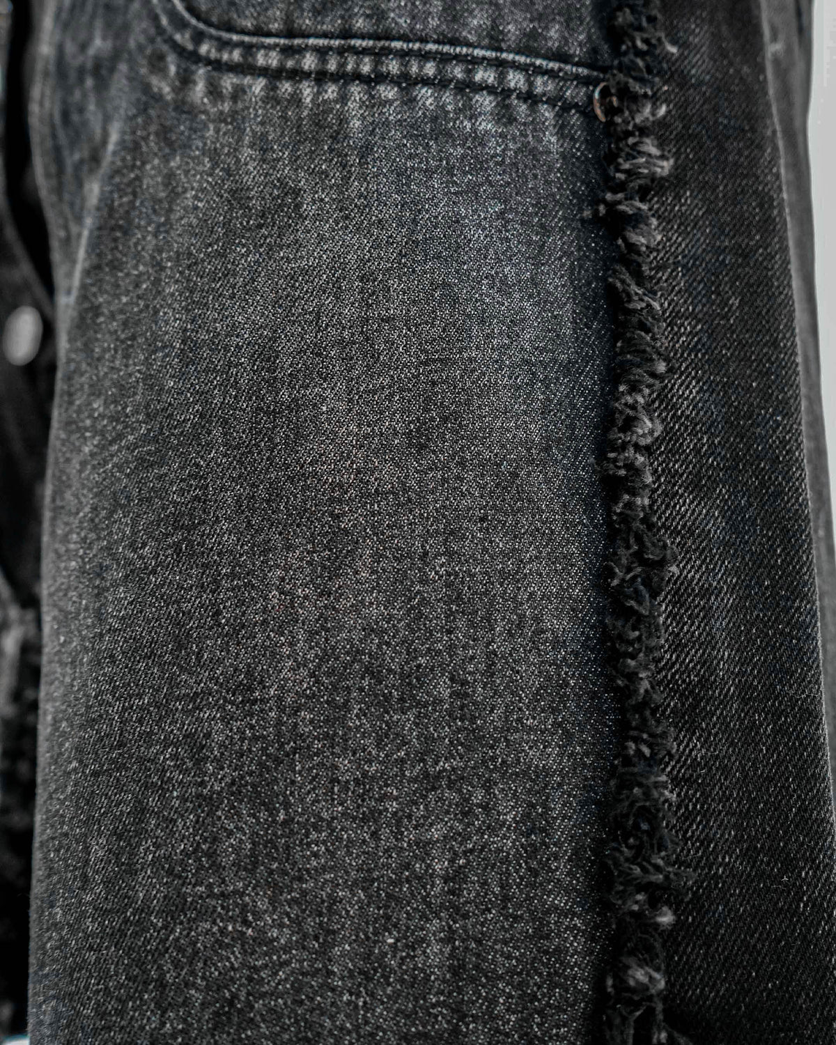 TripleCross Wasitband Black Denim Shorts