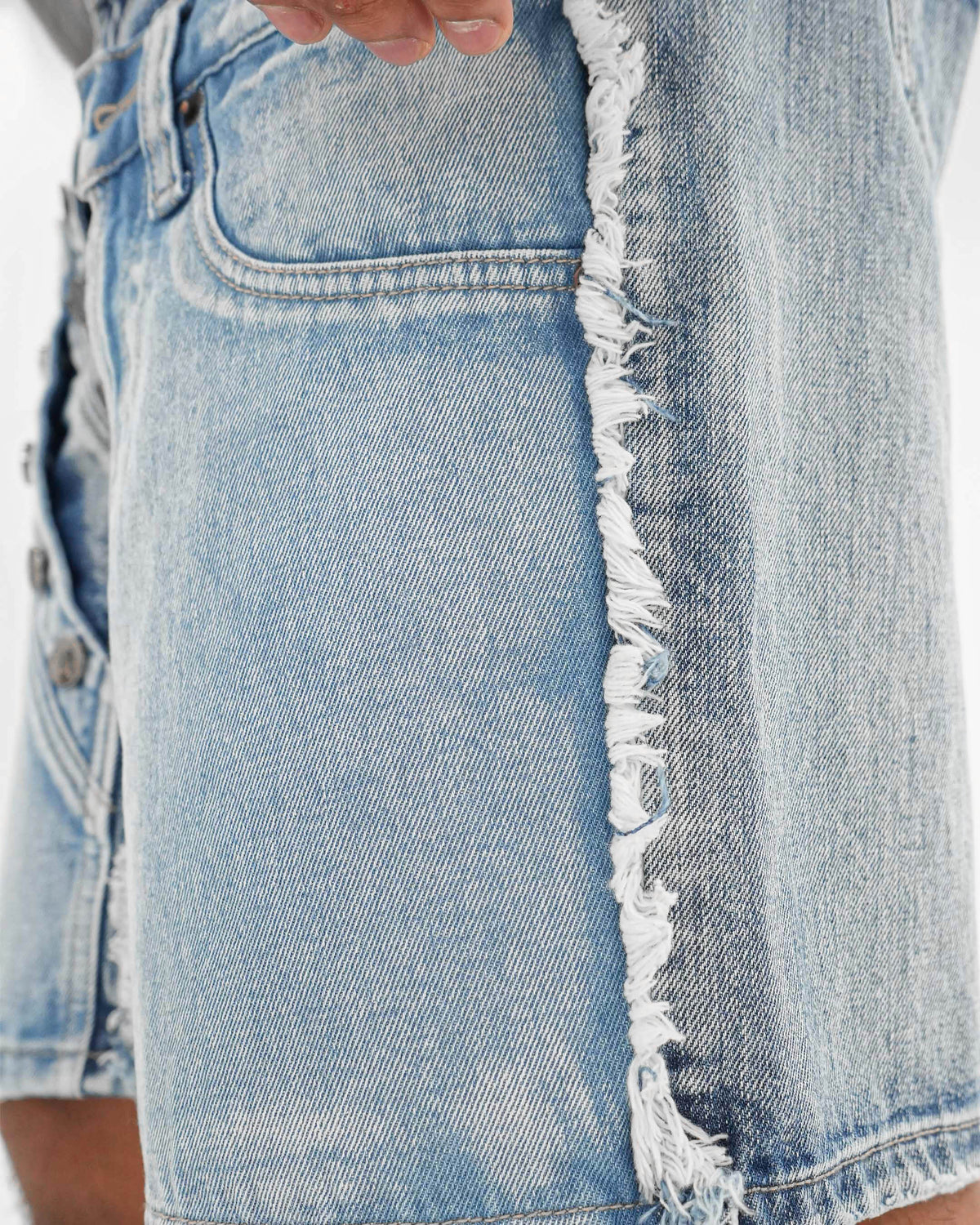 TripleCross Wasitband Indigo Denim Shorts