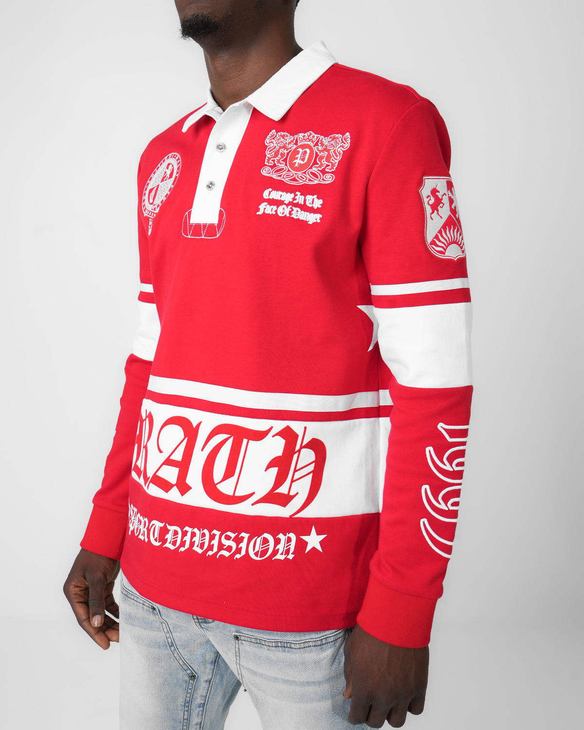 Wrath Division Red Long Sleeve Polo