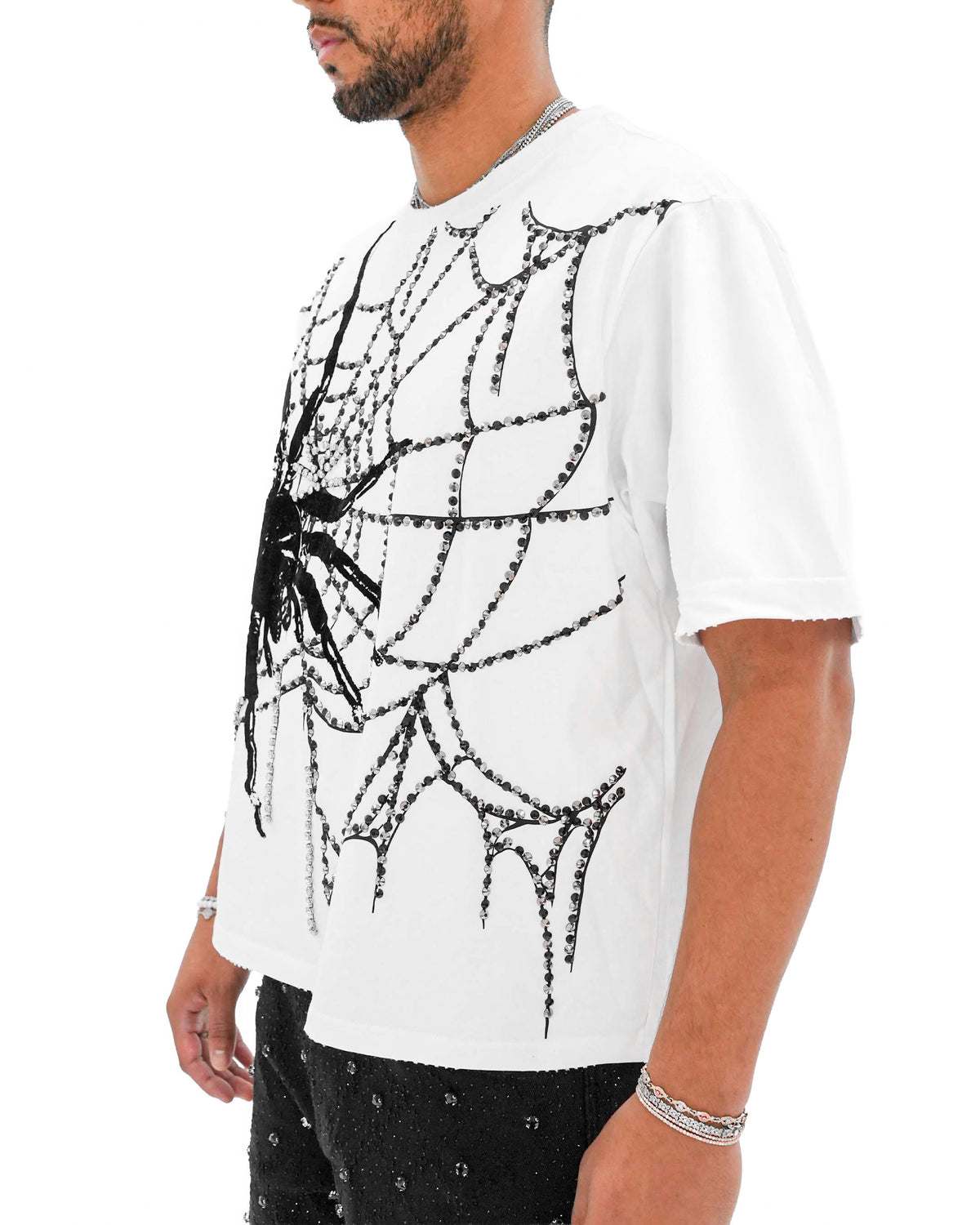 Venom Trap Stoned Cropped White T-Shirt