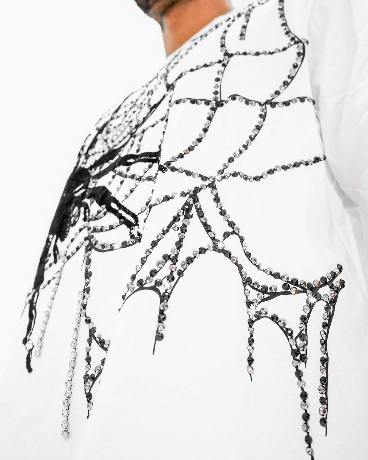 Venom Trap Stoned Cropped White T-Shirt
